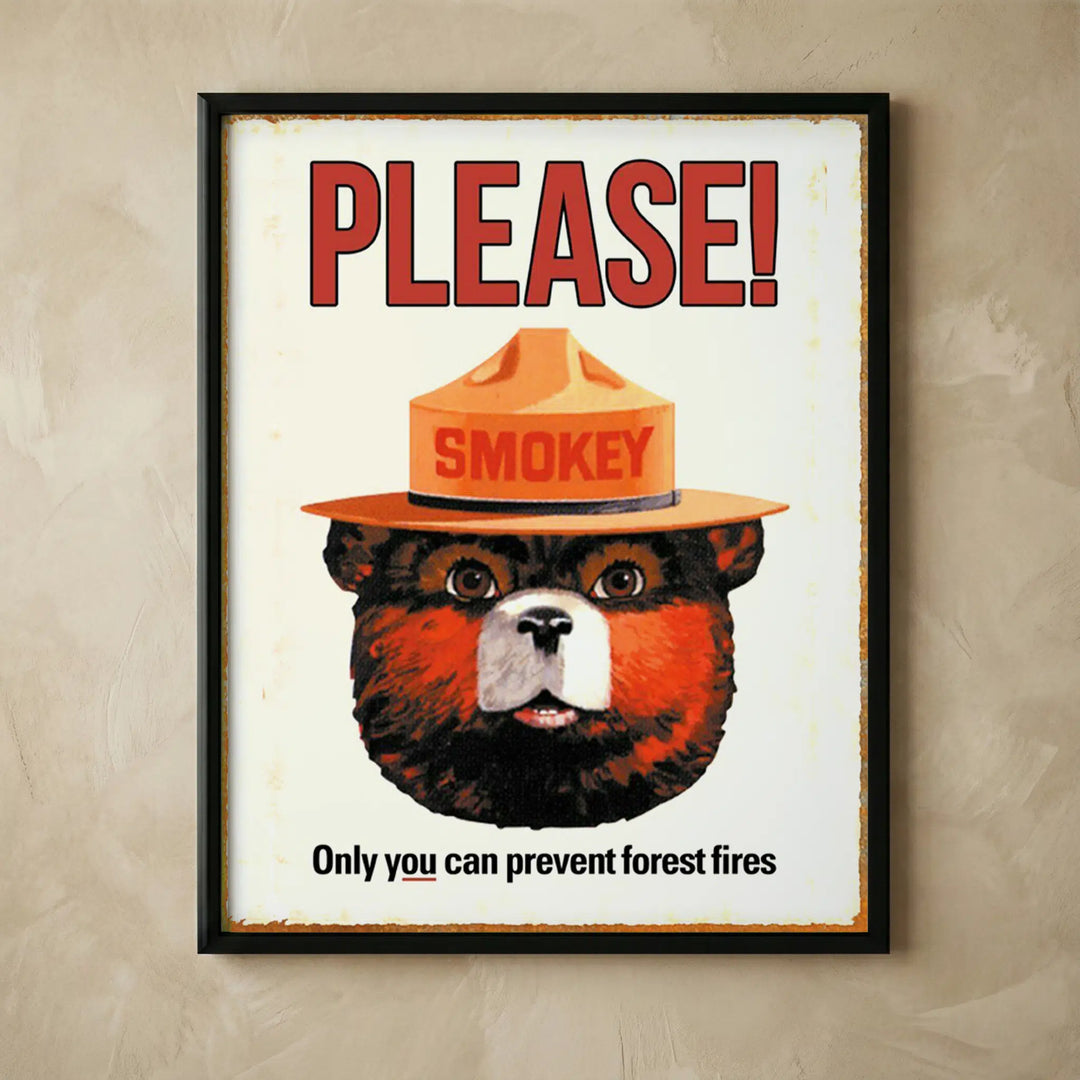 Smokey Bear vintage animal wall art