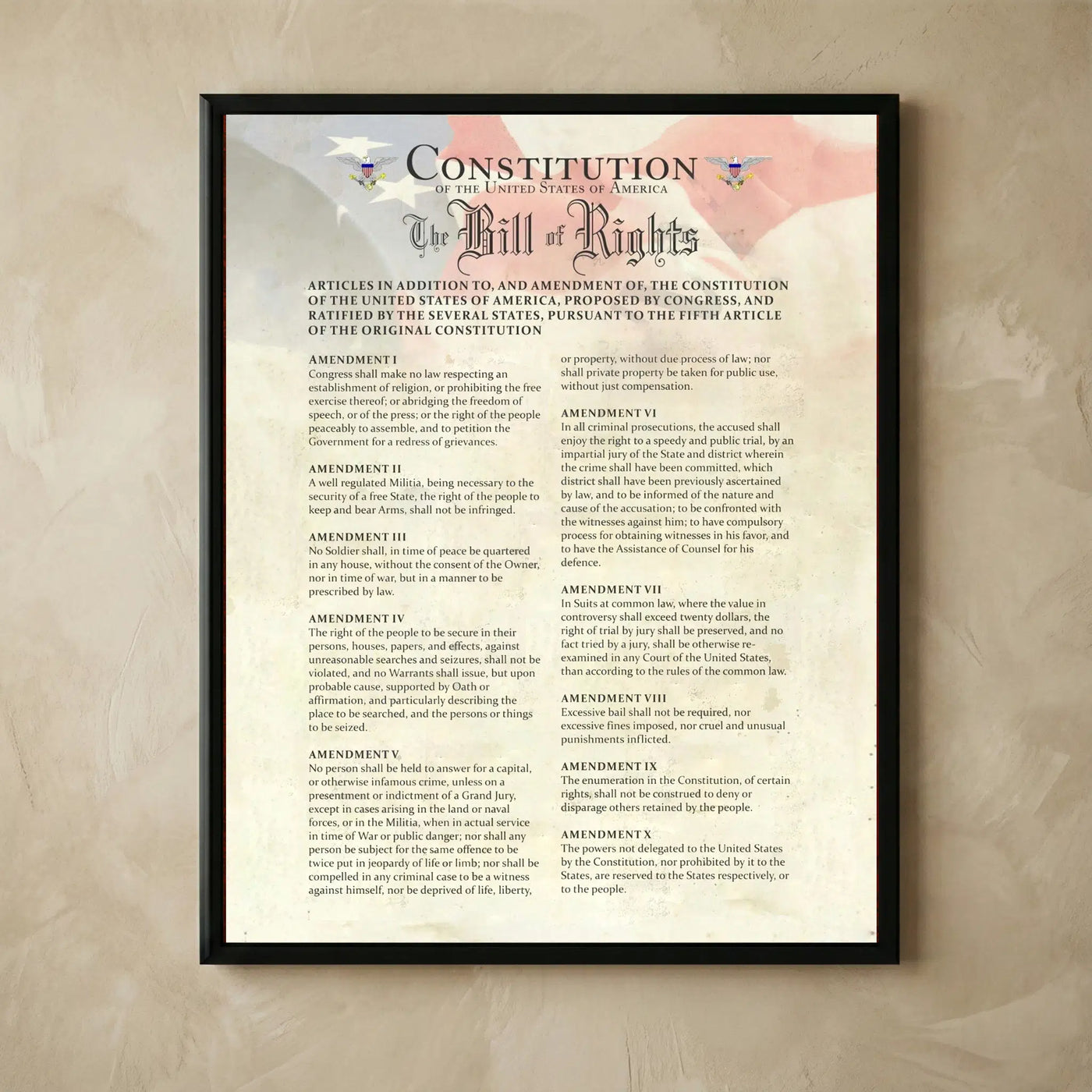 USA Constitution Patriotic American Flag Print