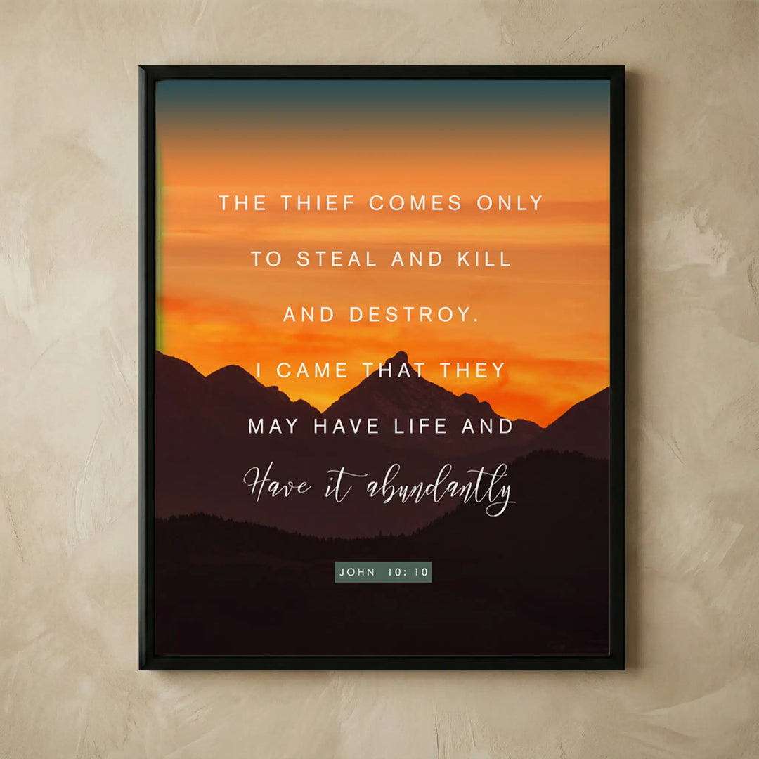John 10:10 Christian scripture wall art print