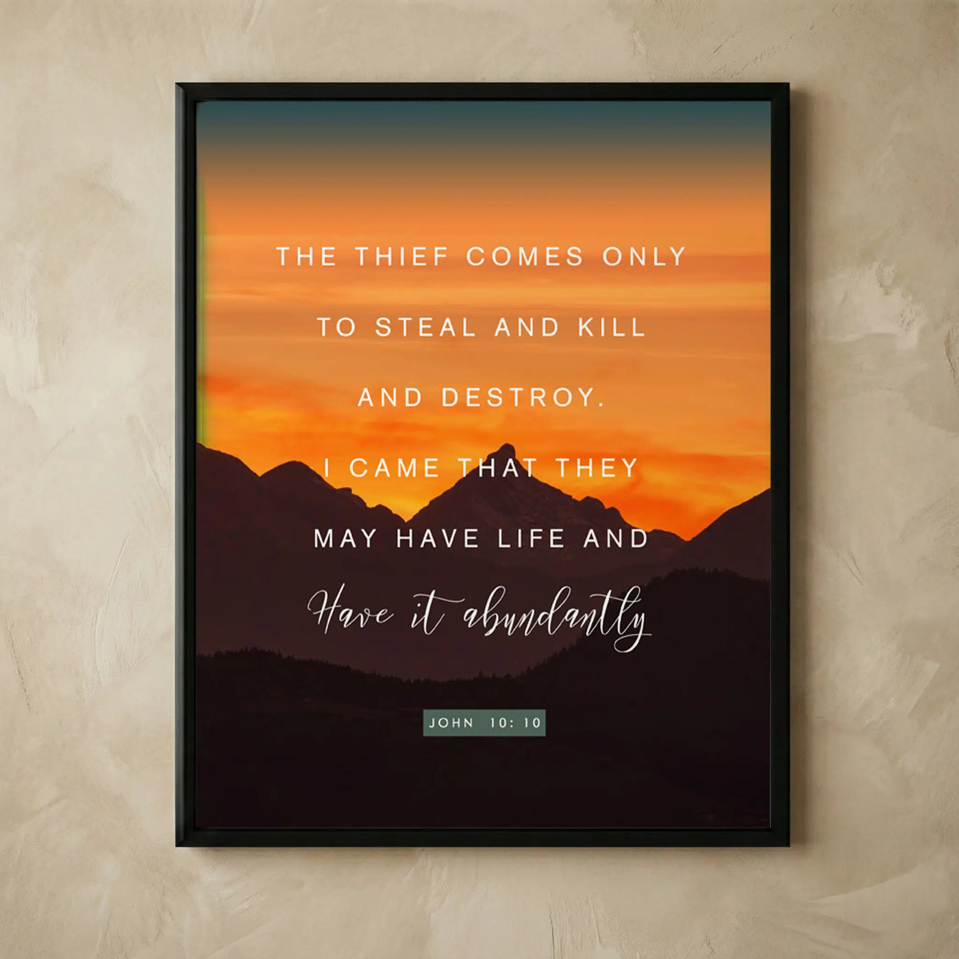John 10:10 Christian scripture wall art print