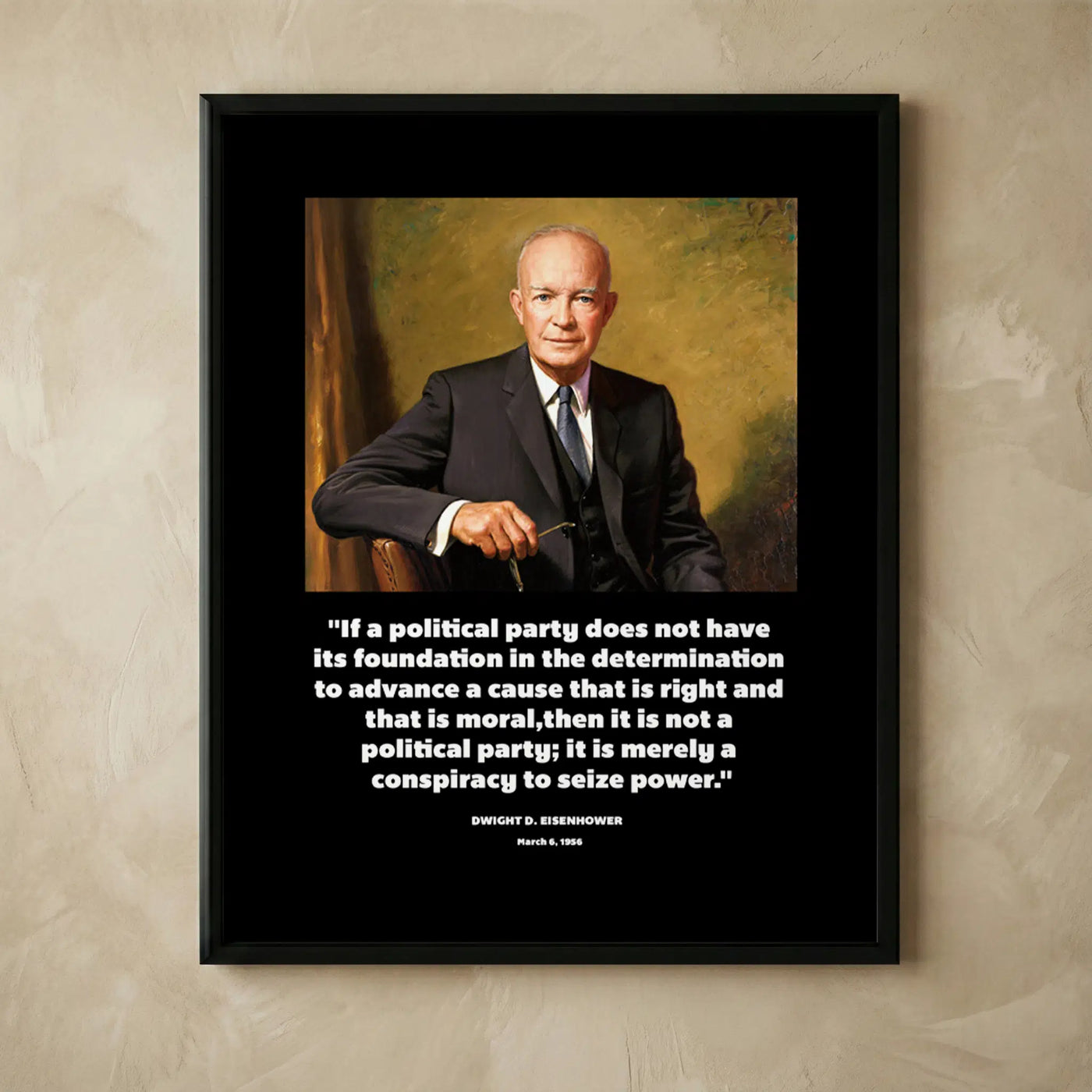 Dwight D. Eisenhower patriotic wall art poster
