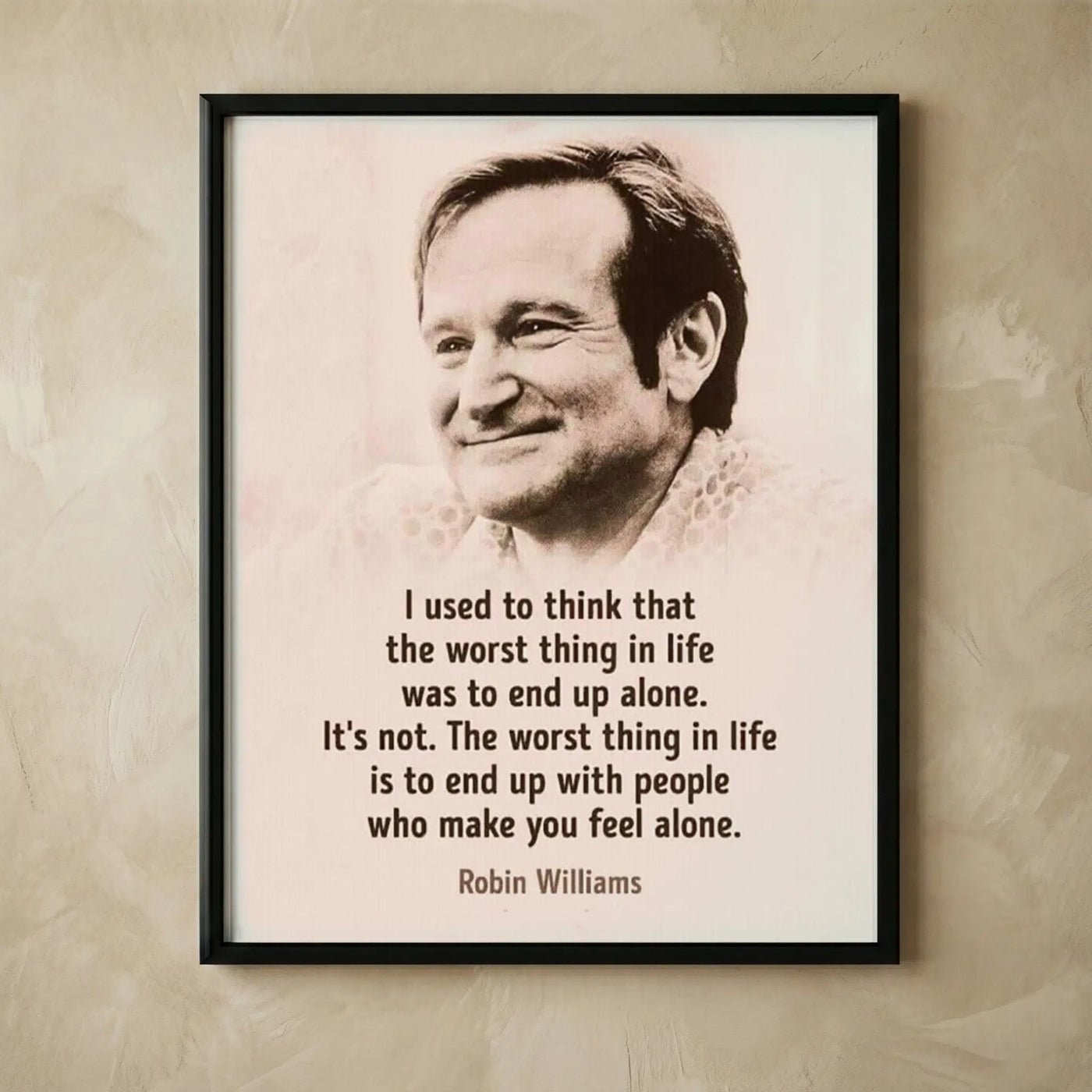 Robin Williams motivational sepia wall art