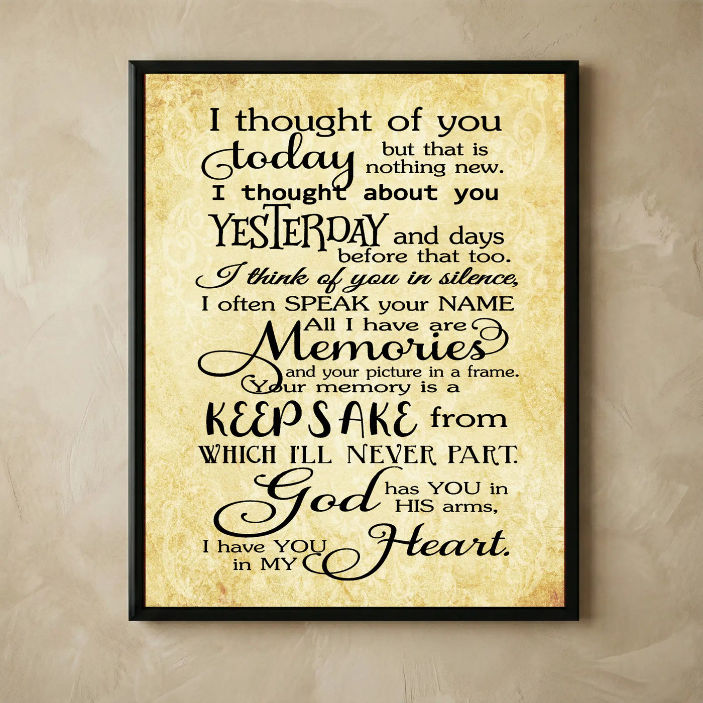 Thought of You Today spiritual wall art print