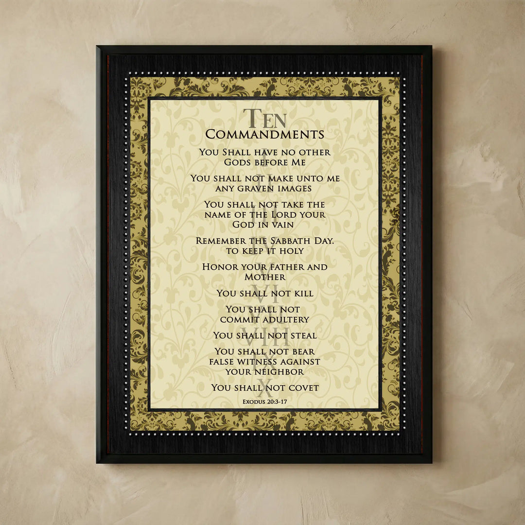 Ten Commandments Christian wall art print