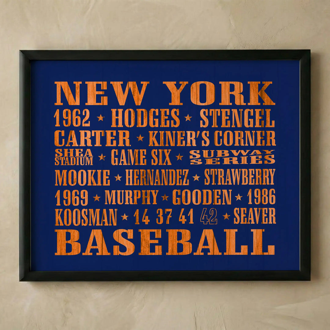 New York Mets vintage baseball wall art print