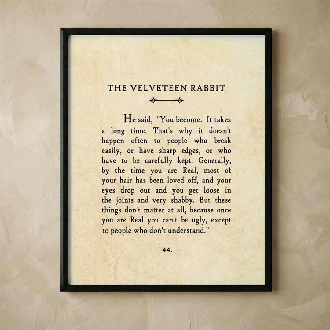 Velveteen Rabbit vintage typography wall art