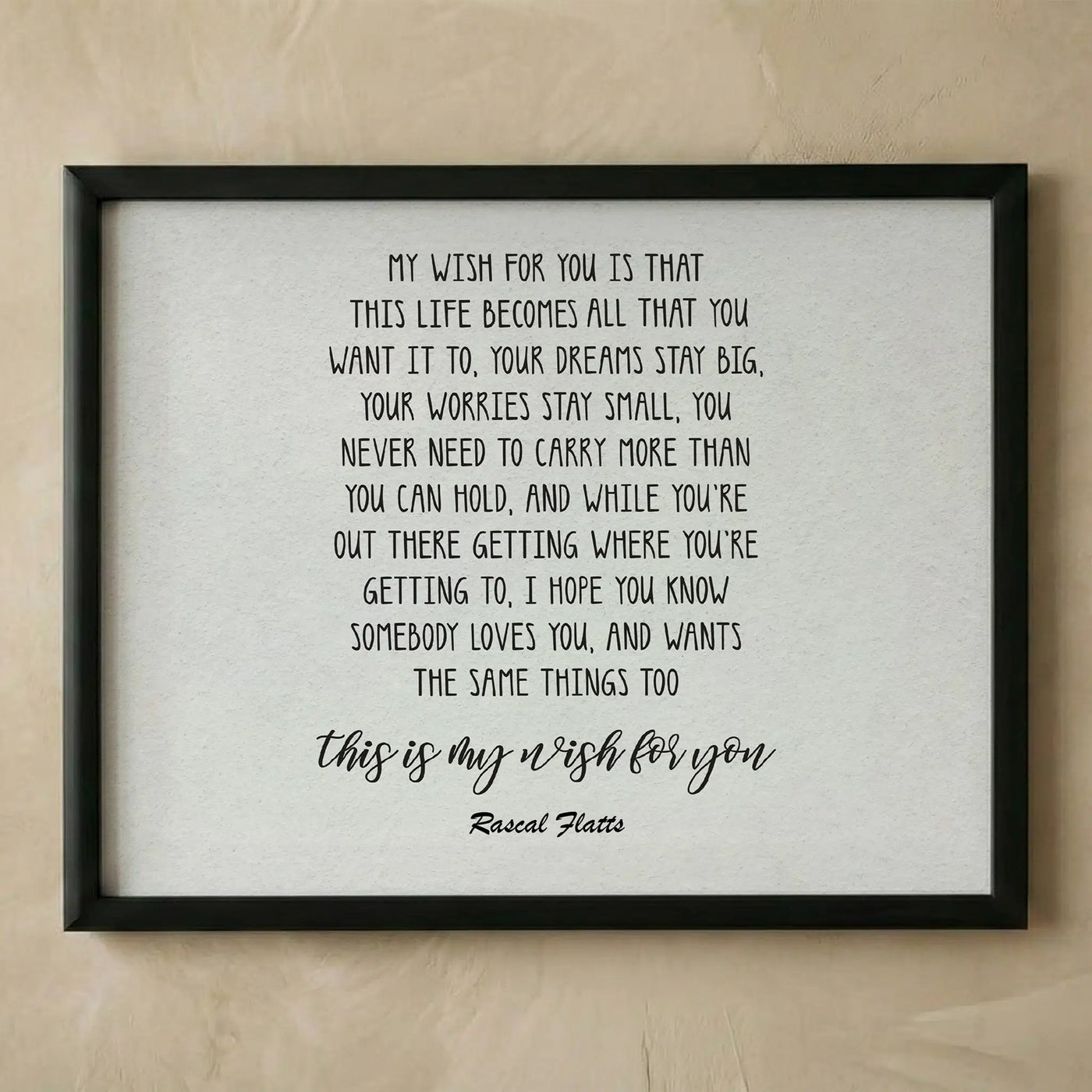 My Wish for You Rascal Flatts music wall art