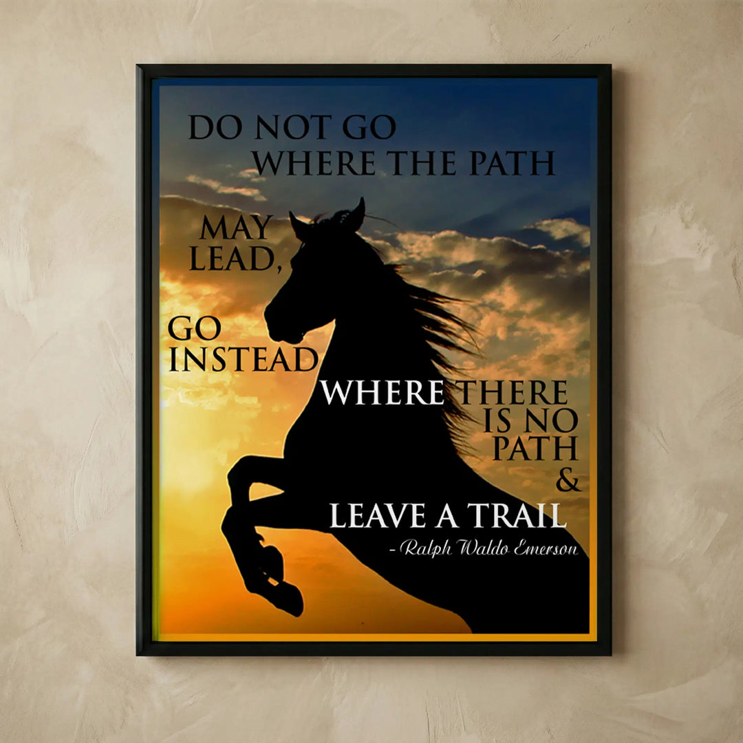 Sunset horse inspirational Ralph Waldo Emerson print