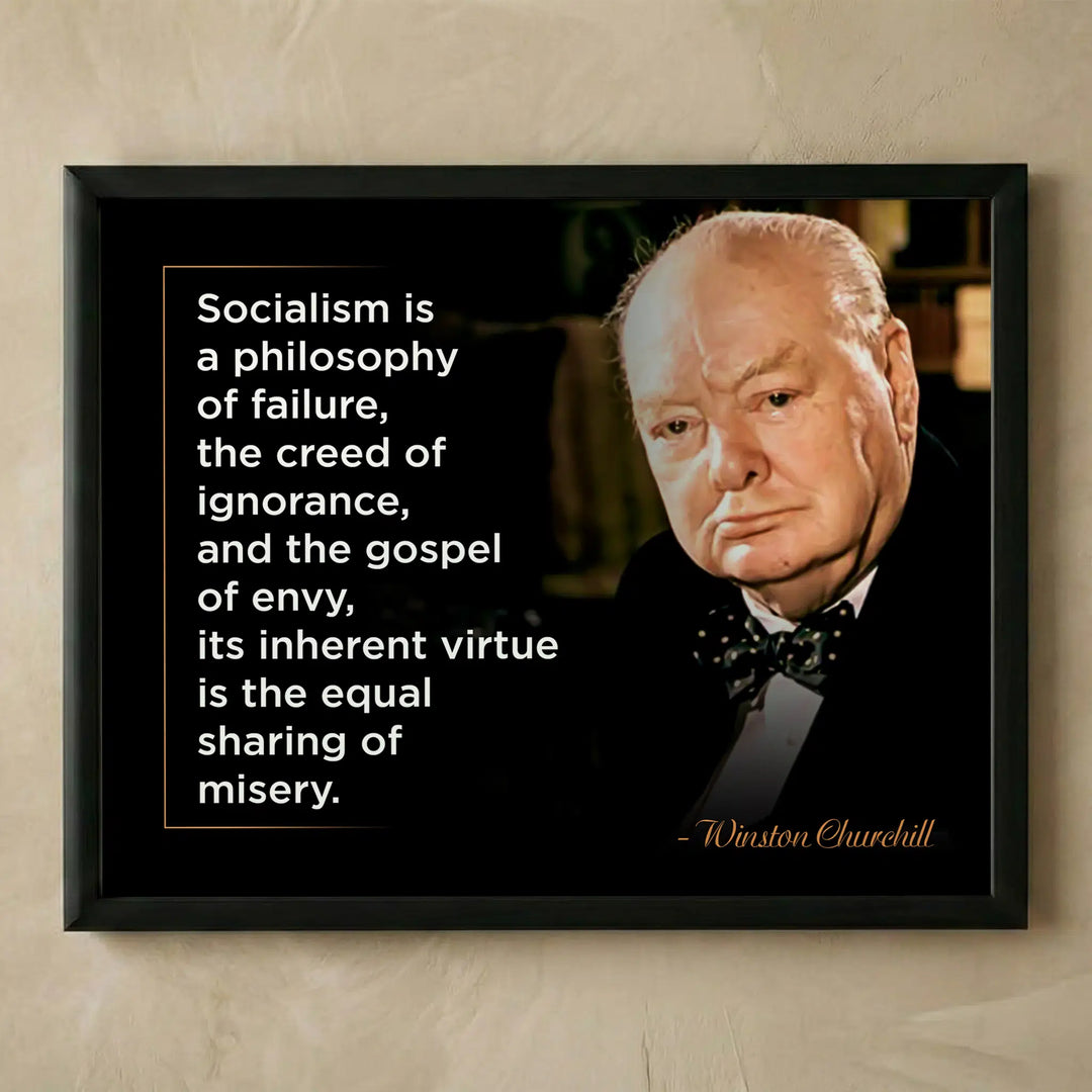 Winston Churchill socialism inspirational quote print