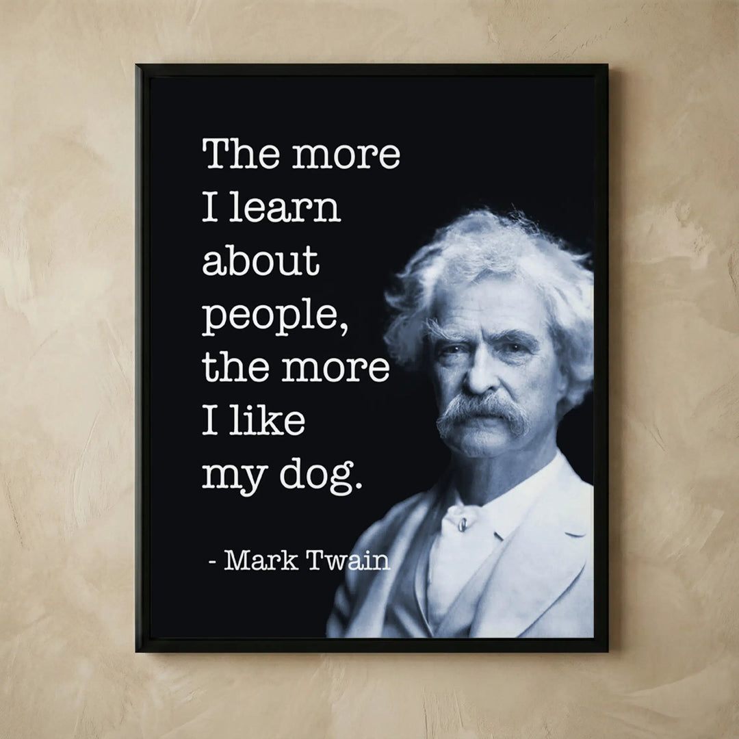 The More I Like My Dog typographic print