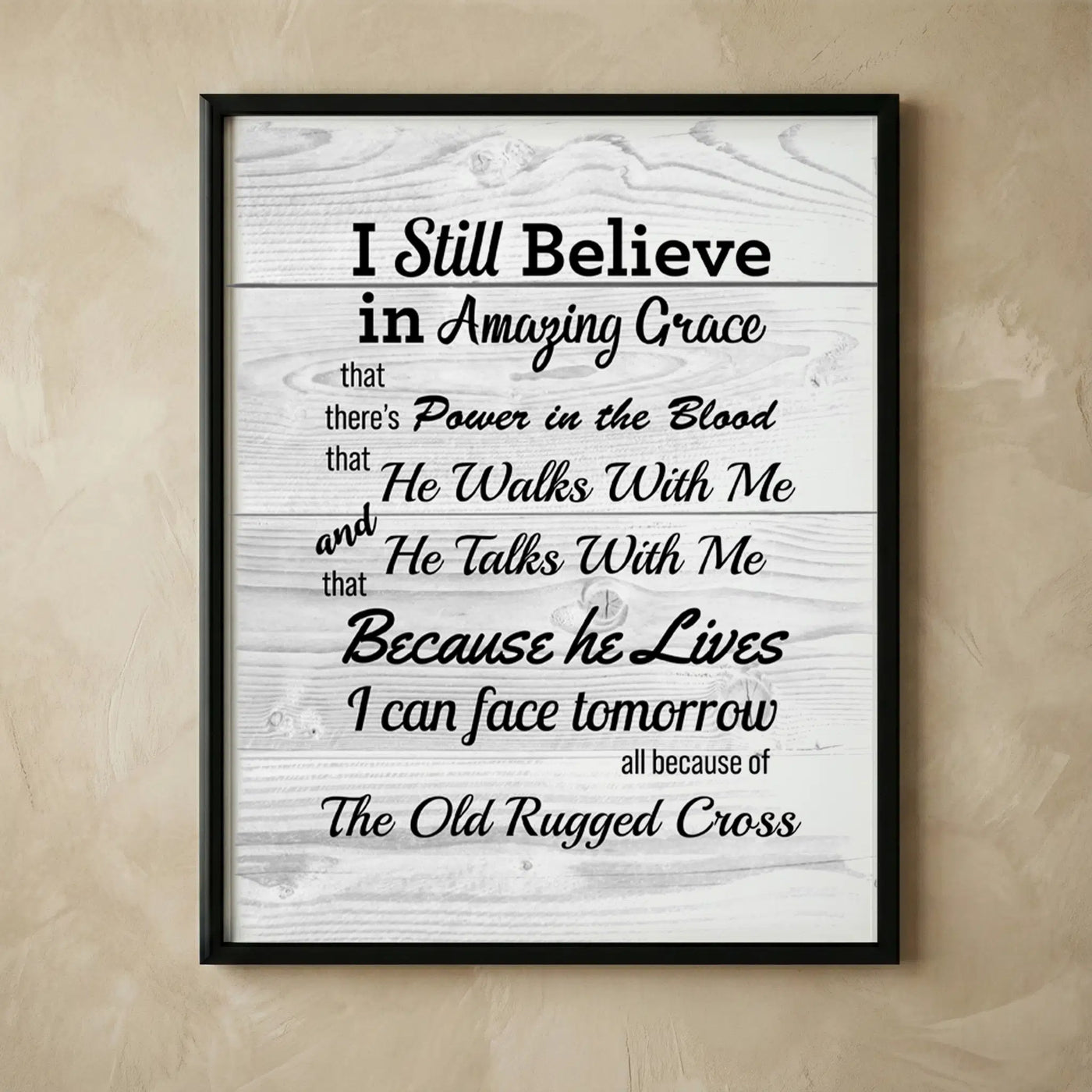 Christian hymns wall art distressed wood