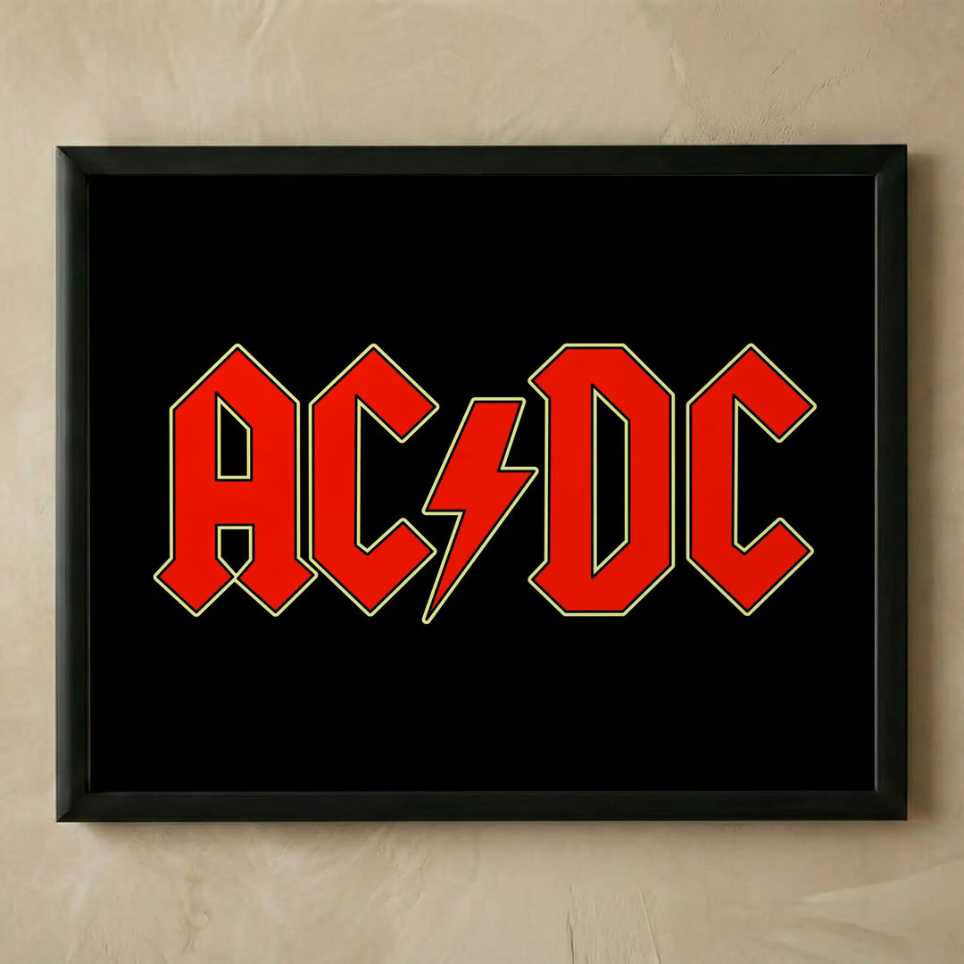 Classic rock logo vintage wall art print