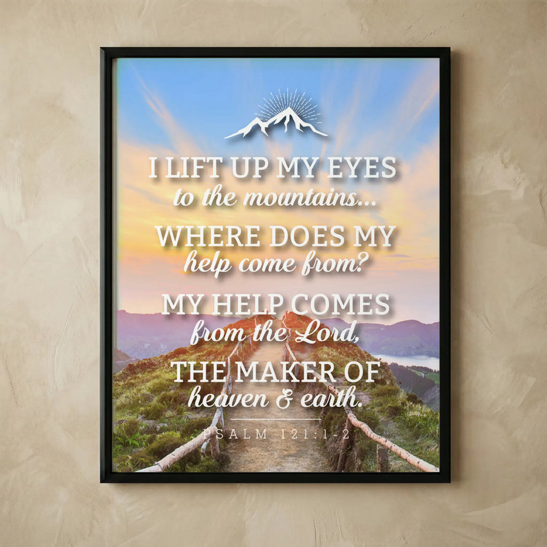 Christian mountain Bible verse wall art