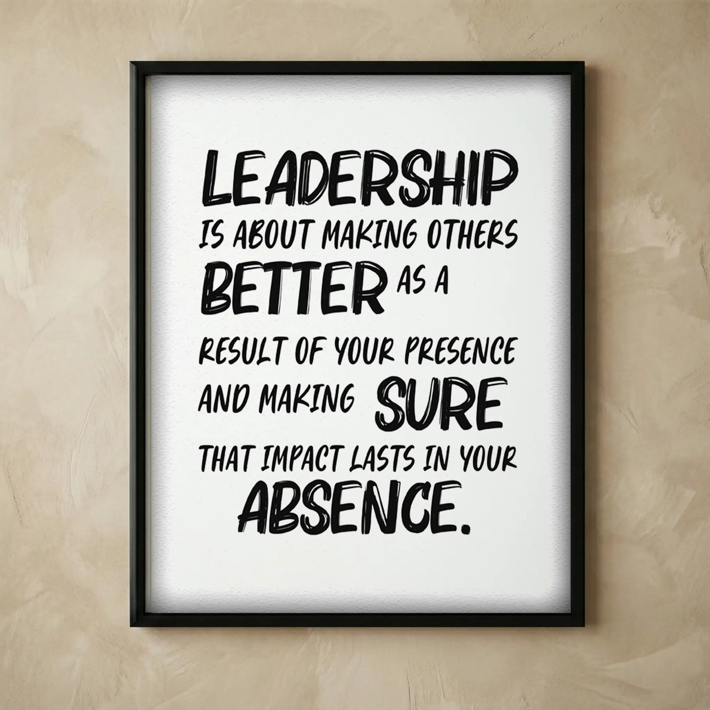 Leadership motivational quotes wall art print