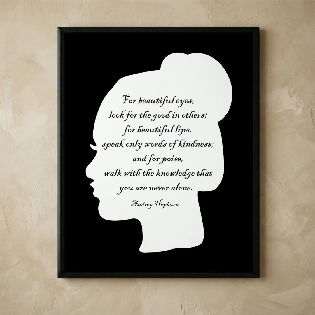 Audrey Hepburn inspirational quote wall art print