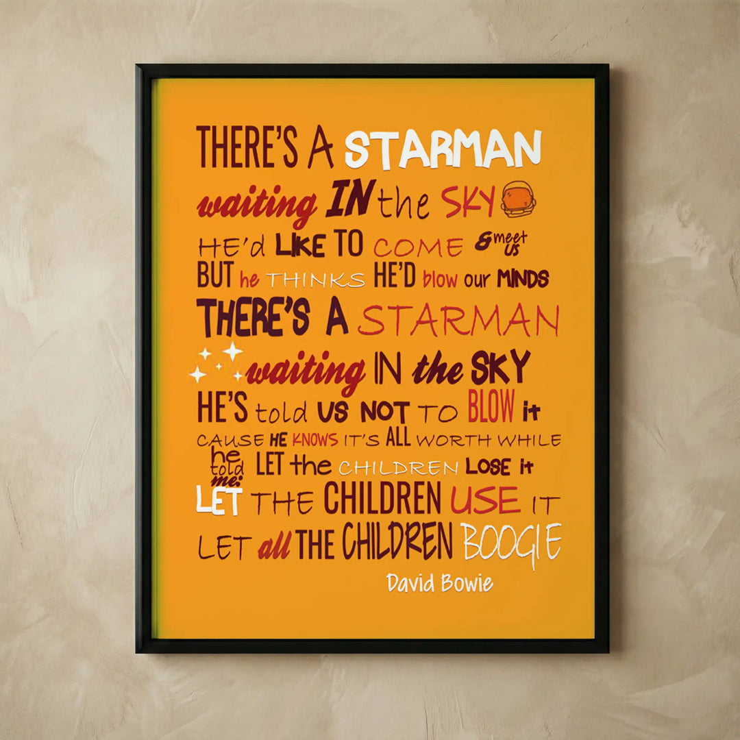Starman David Bowie retro music wall art