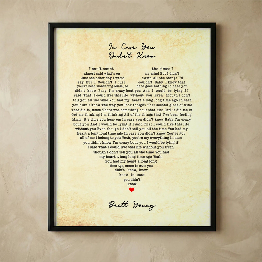 Rustic country music lyrics wall art print