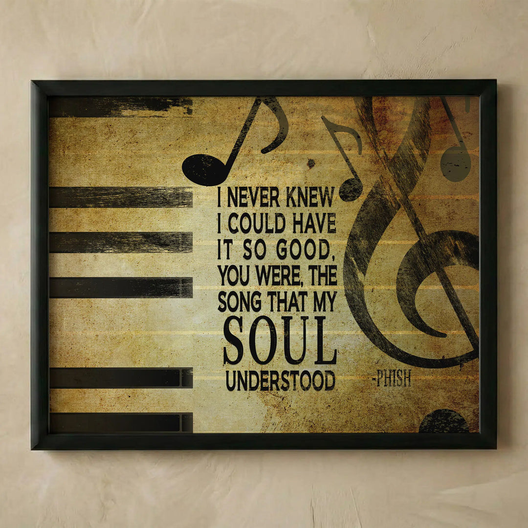 Joy Phish rock typographic distressed wall art