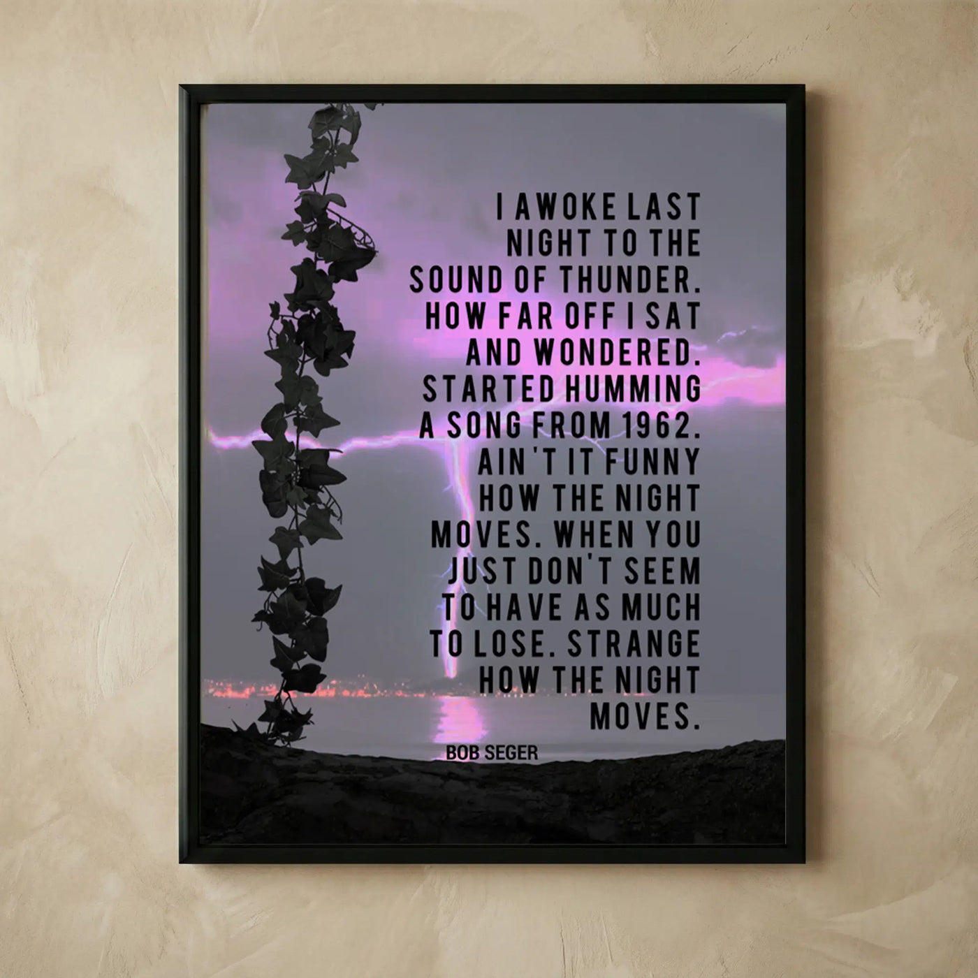 Night Moves Bob Seger lyrics wall art poster