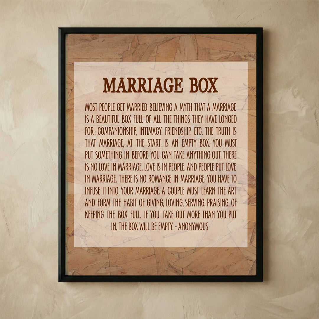 Marriage Box typographic wall art print