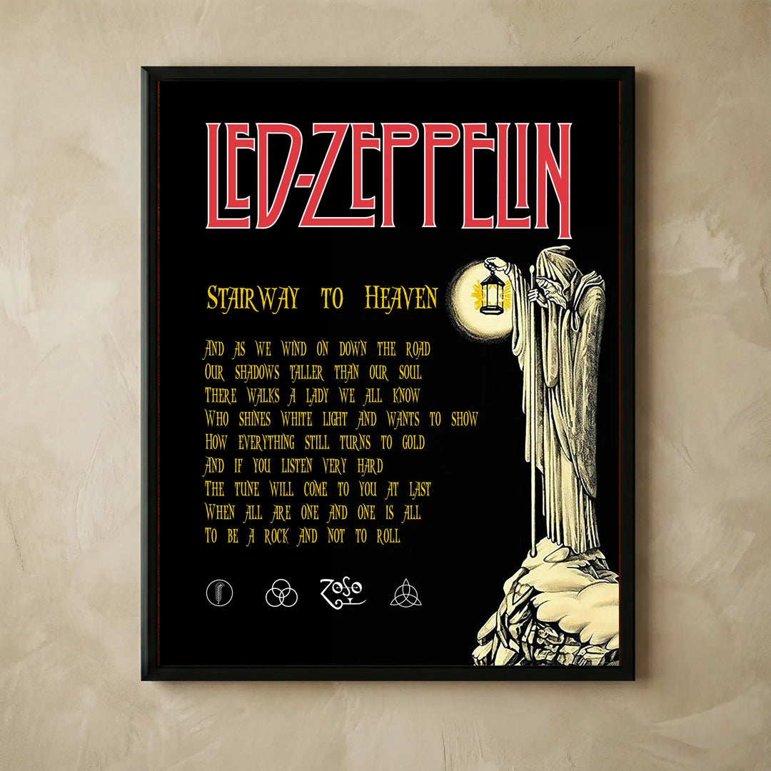 Stairway to Heaven vintage lyrics wall art