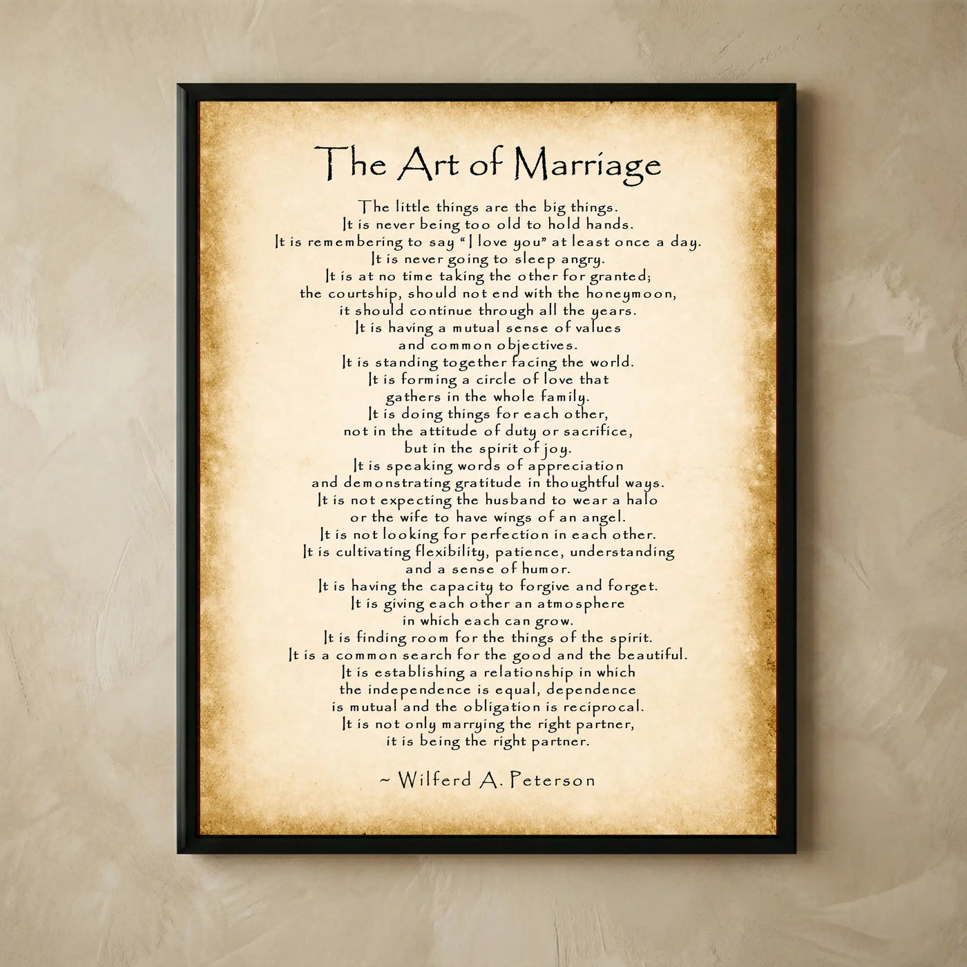 The Art of Marriage love letter poster