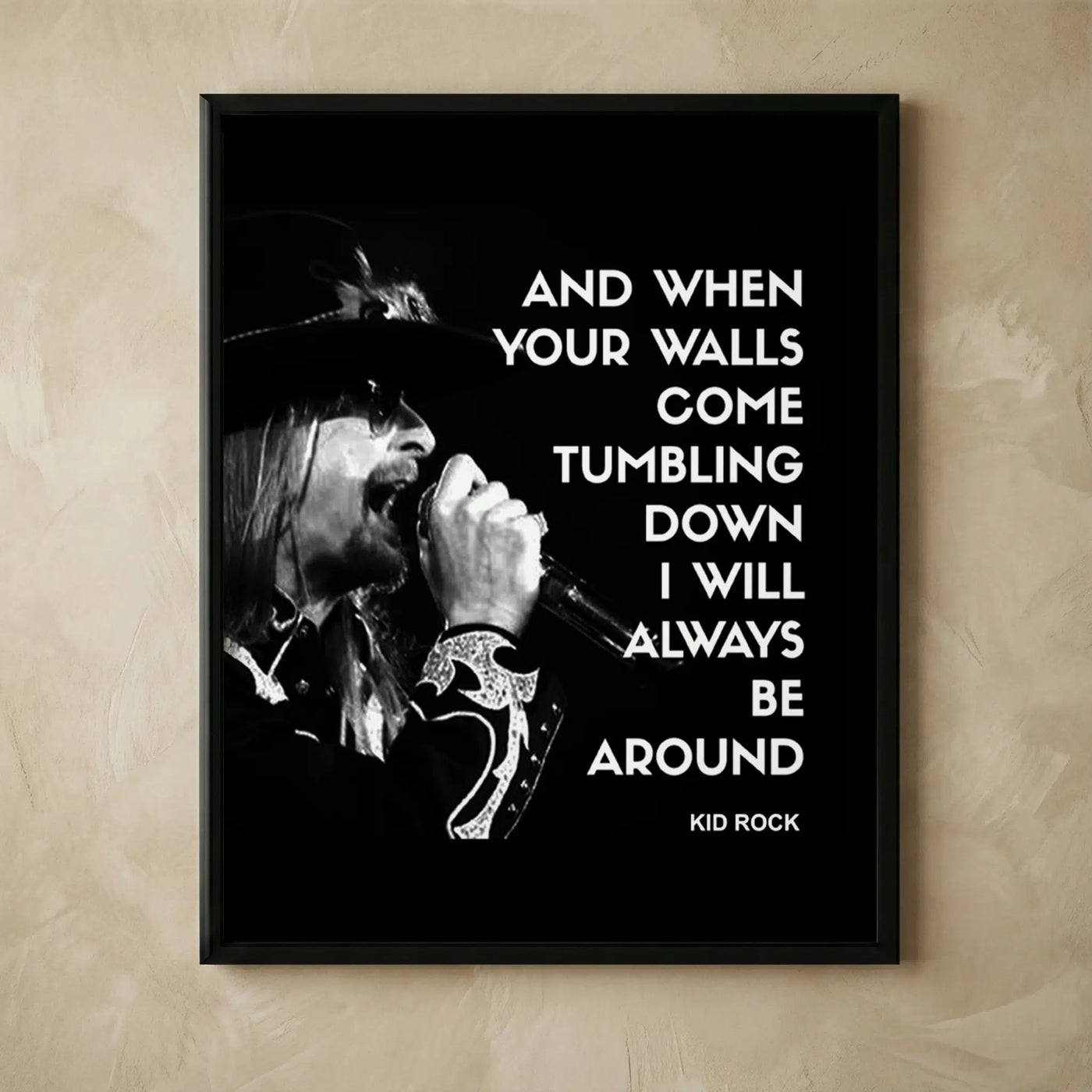 Kid Rock music lyric typographic art print