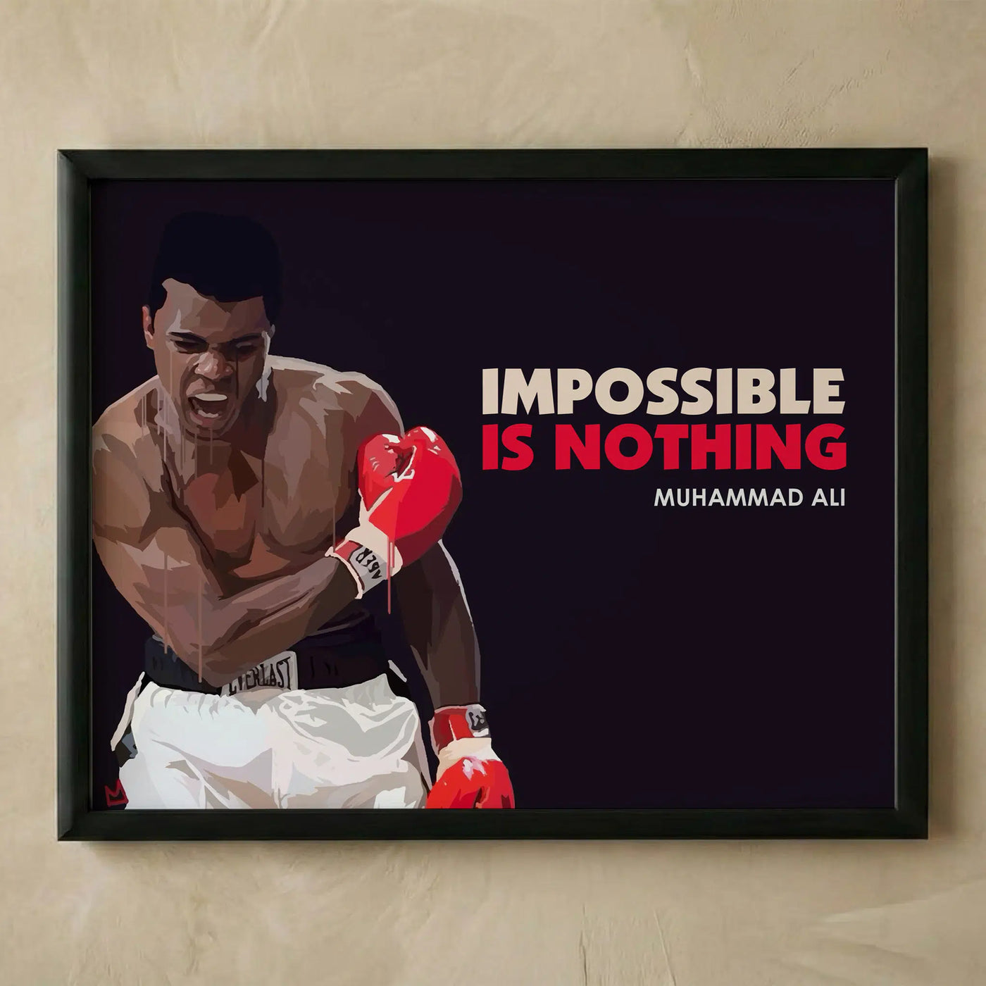 Muhammad Ali motivational wall quote art