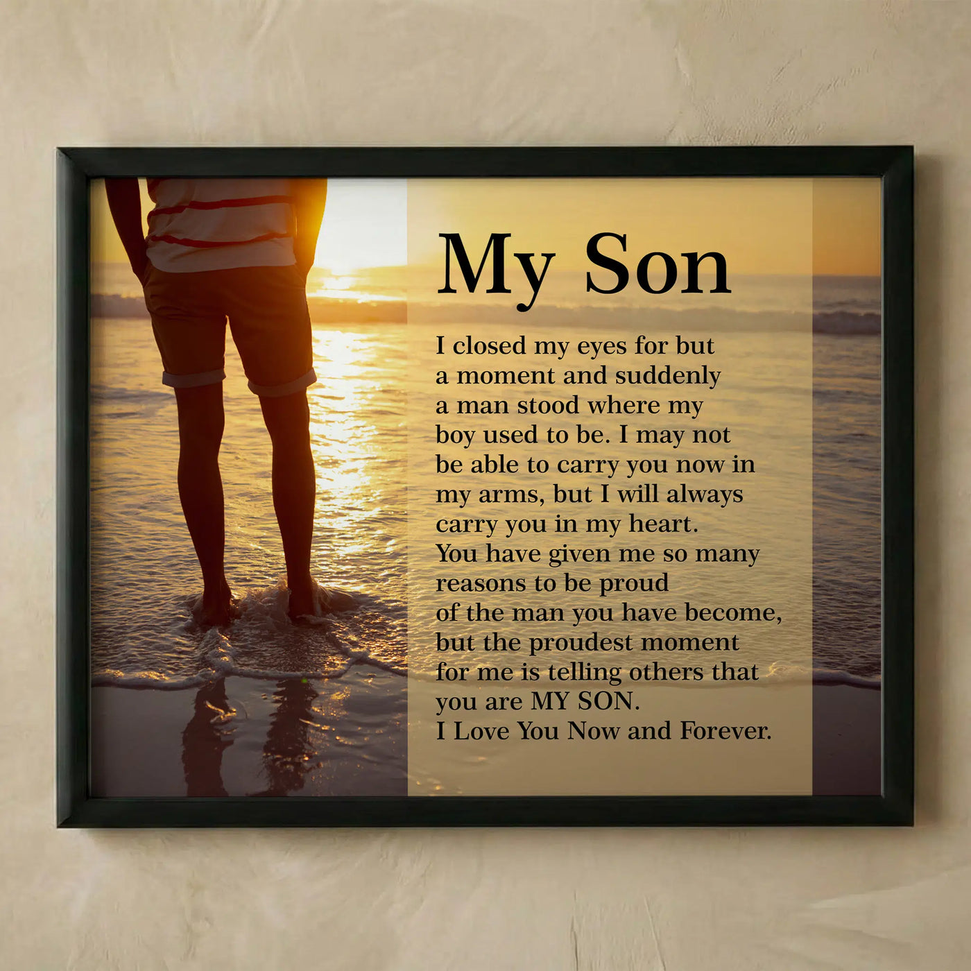 Inspirational beach sunset love you forever print