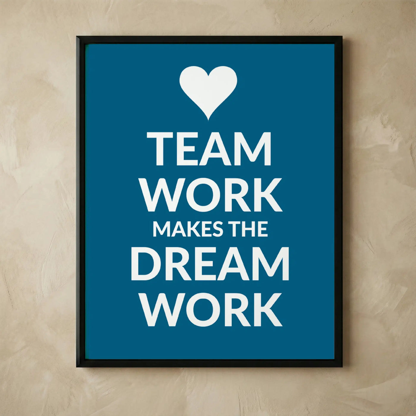 Teamwork motivational typographic wall art