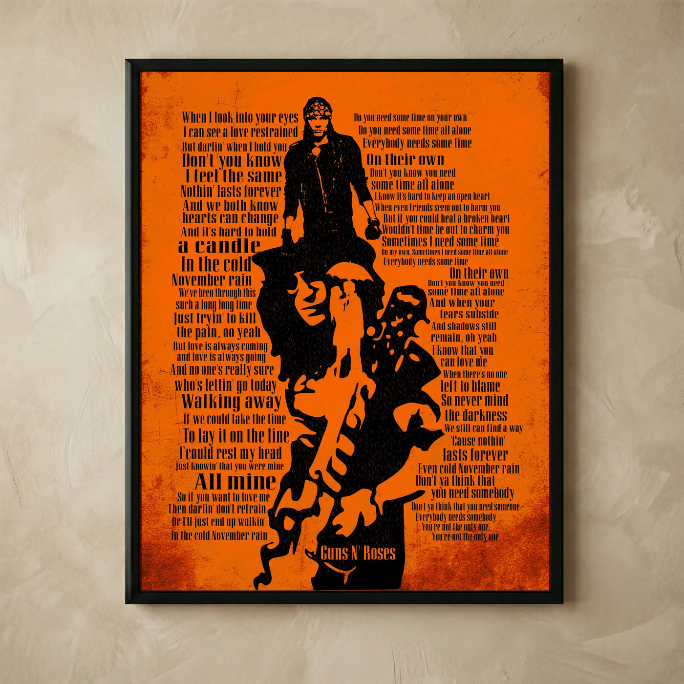 November Rain Guns N' Roses poster print