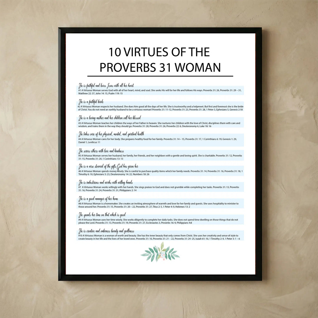 Proverbs 31 woman Christian wall art print
