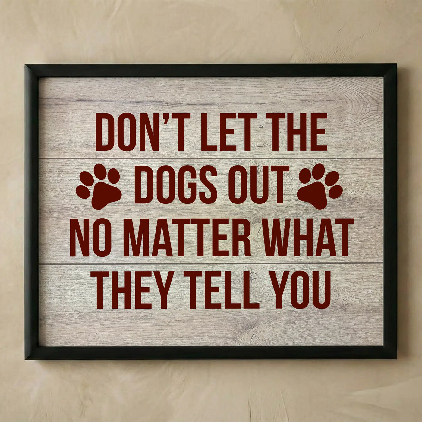 Rustic funny dog wall art print