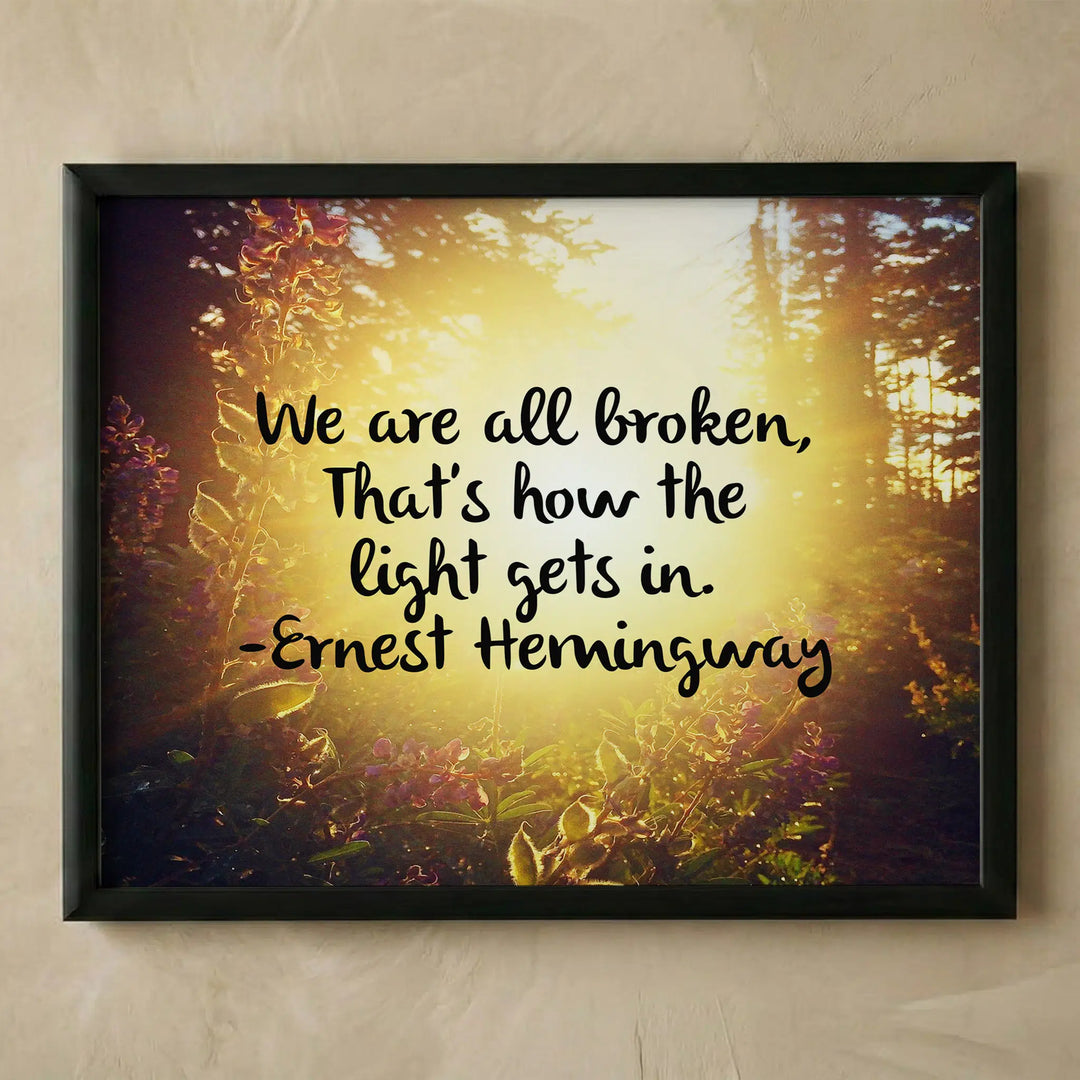 Ernest Hemingway inspirational quote wall art