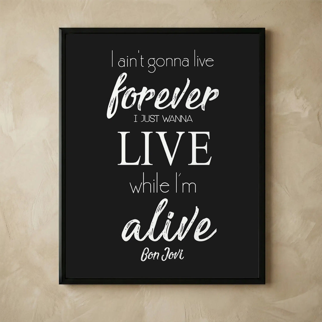 Vintage typographic music lyric wall art print