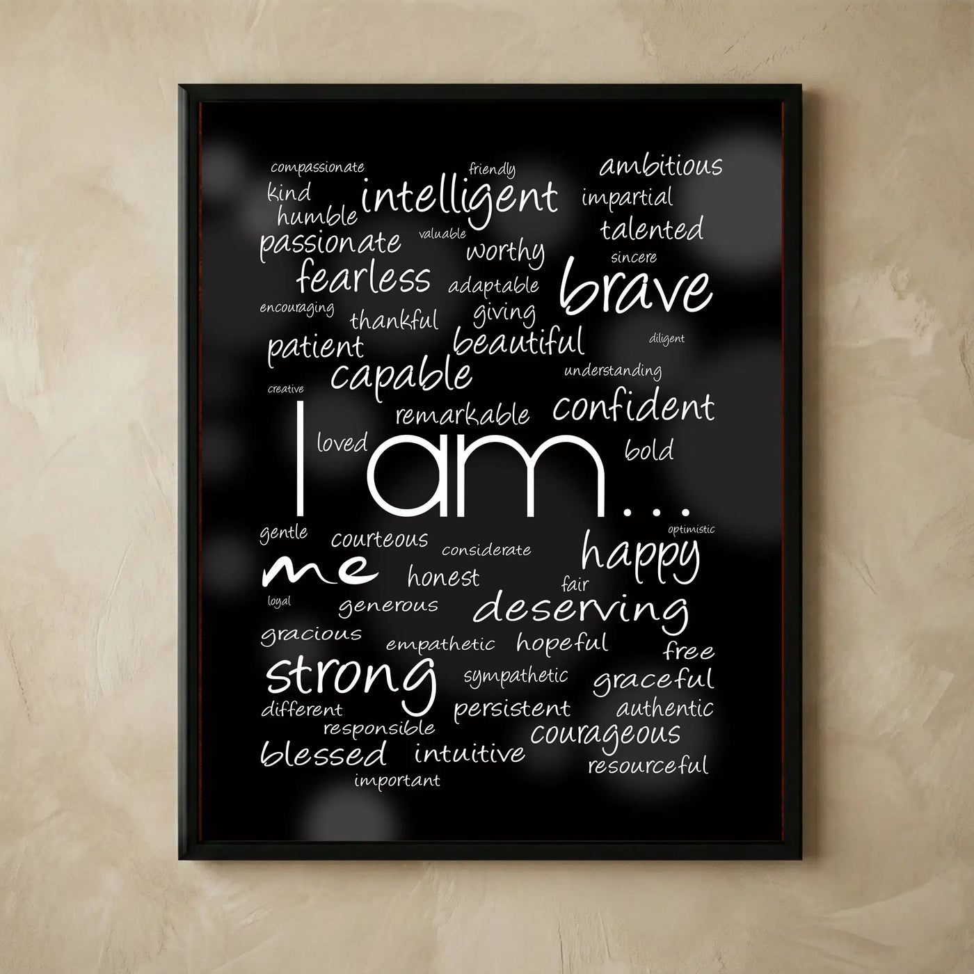 I Am Me inspirational modern wall print
