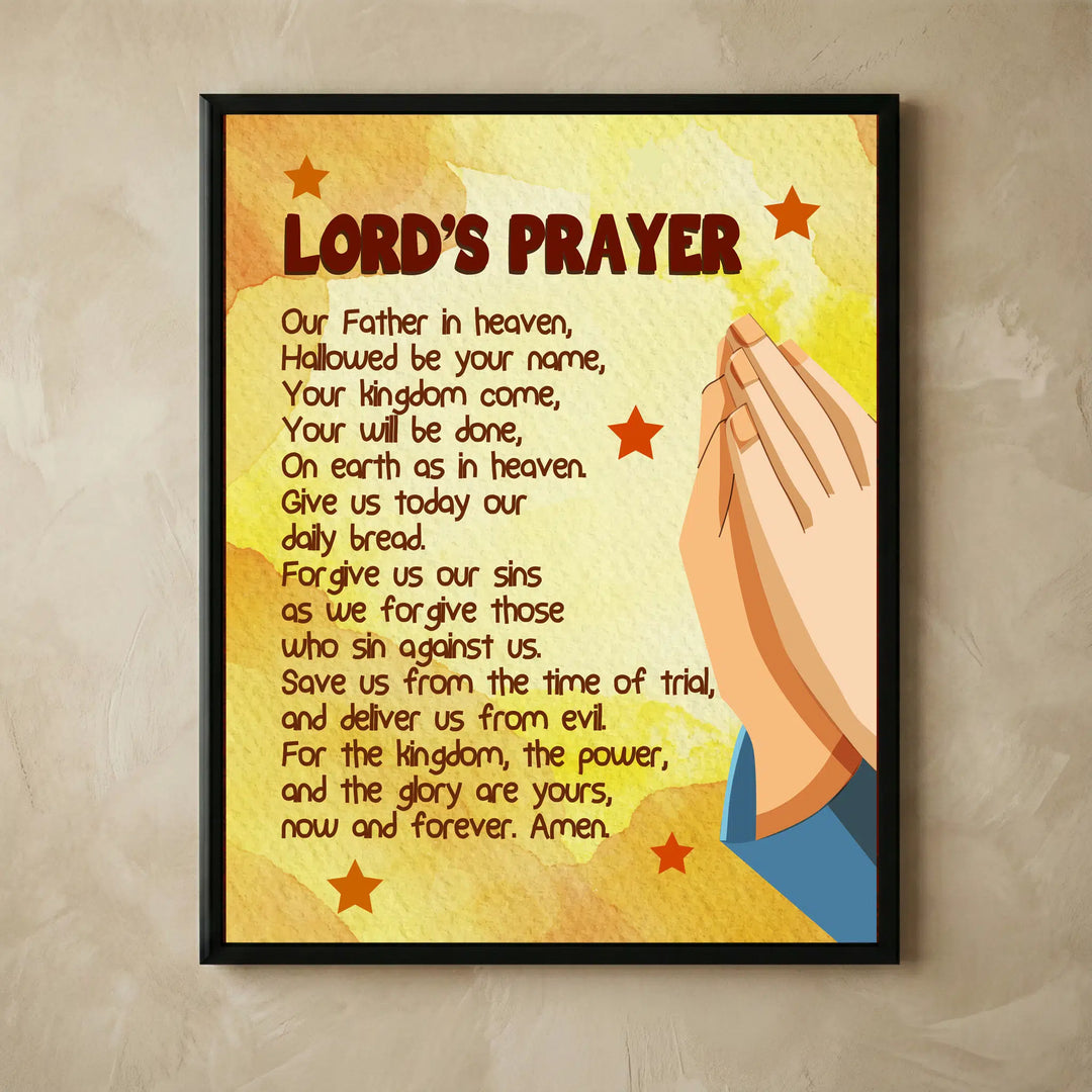 Colorful kid's version Lord's Prayer wall art