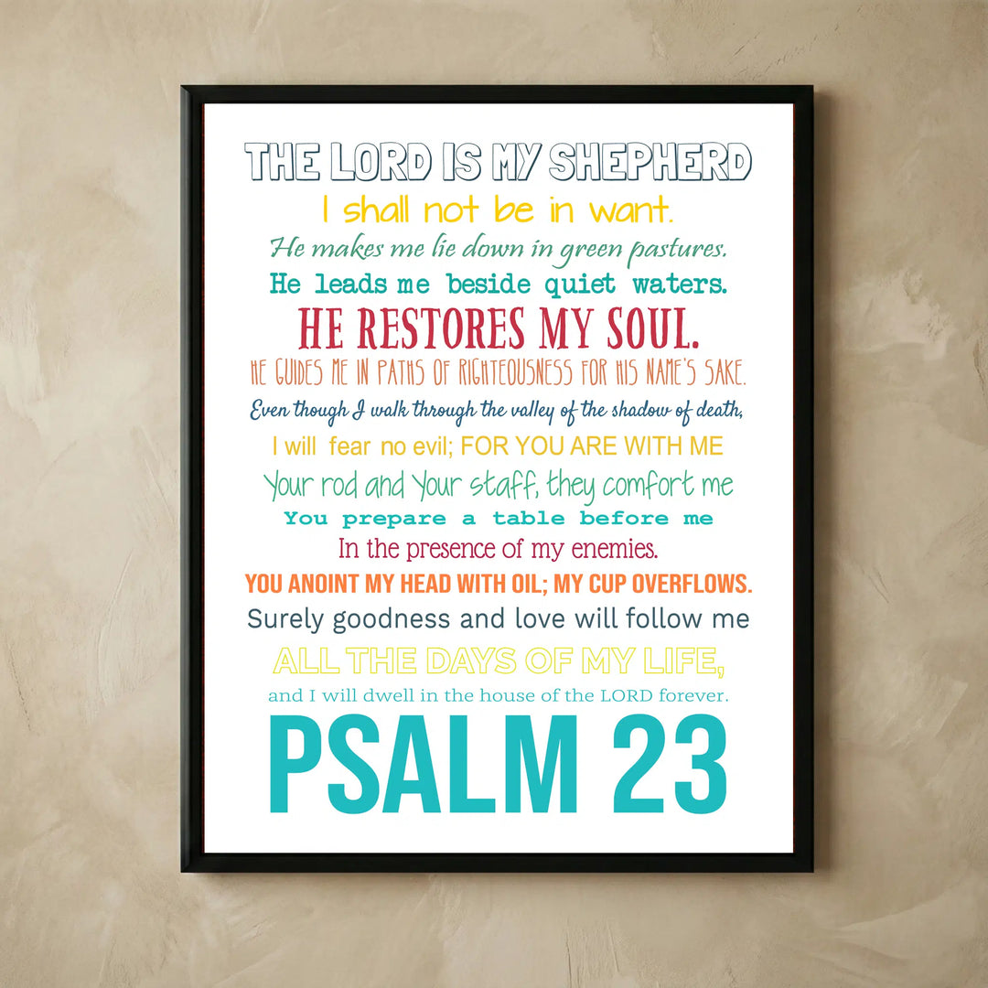 Is My Shepherd colorful Christian wall art print