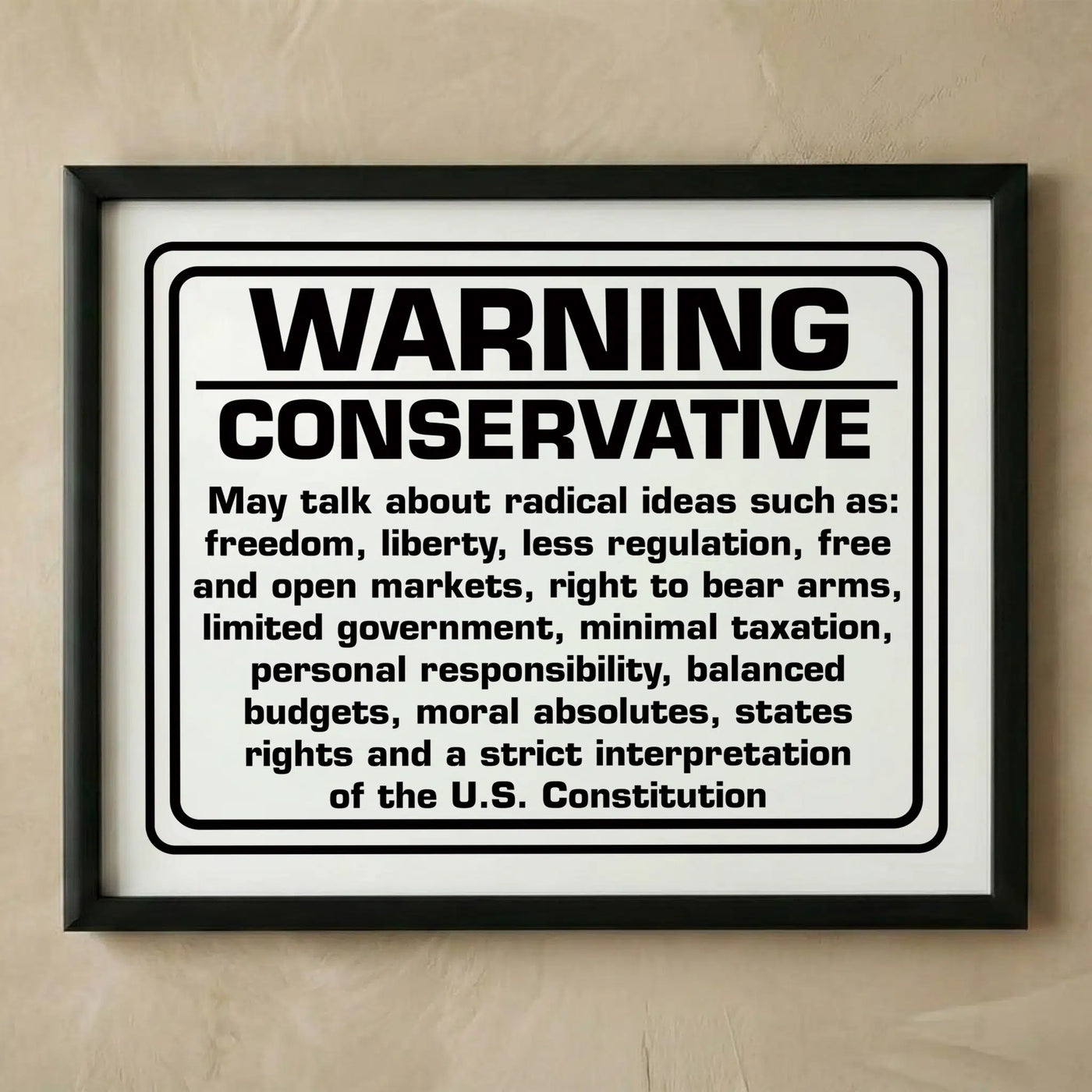 Conservative patriotic sarcastic wall art poster