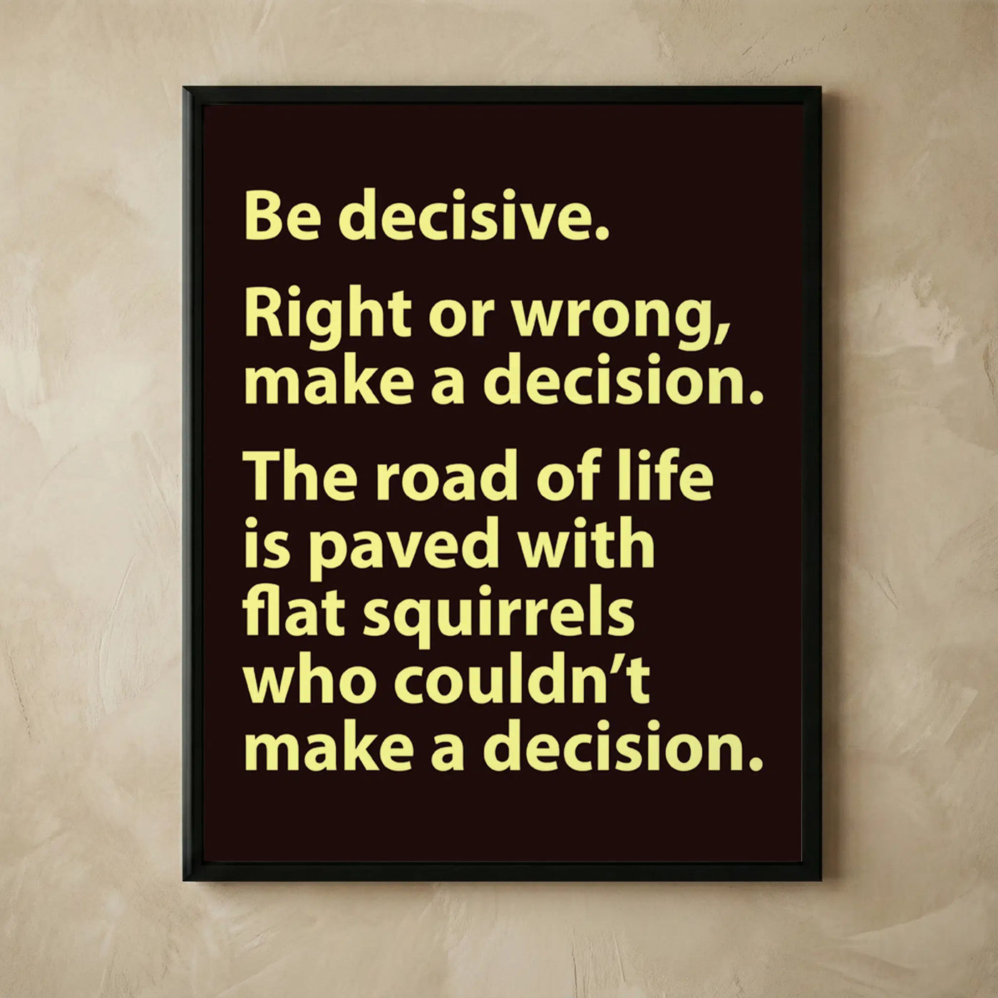 Funny road of life flat squirrels wall art