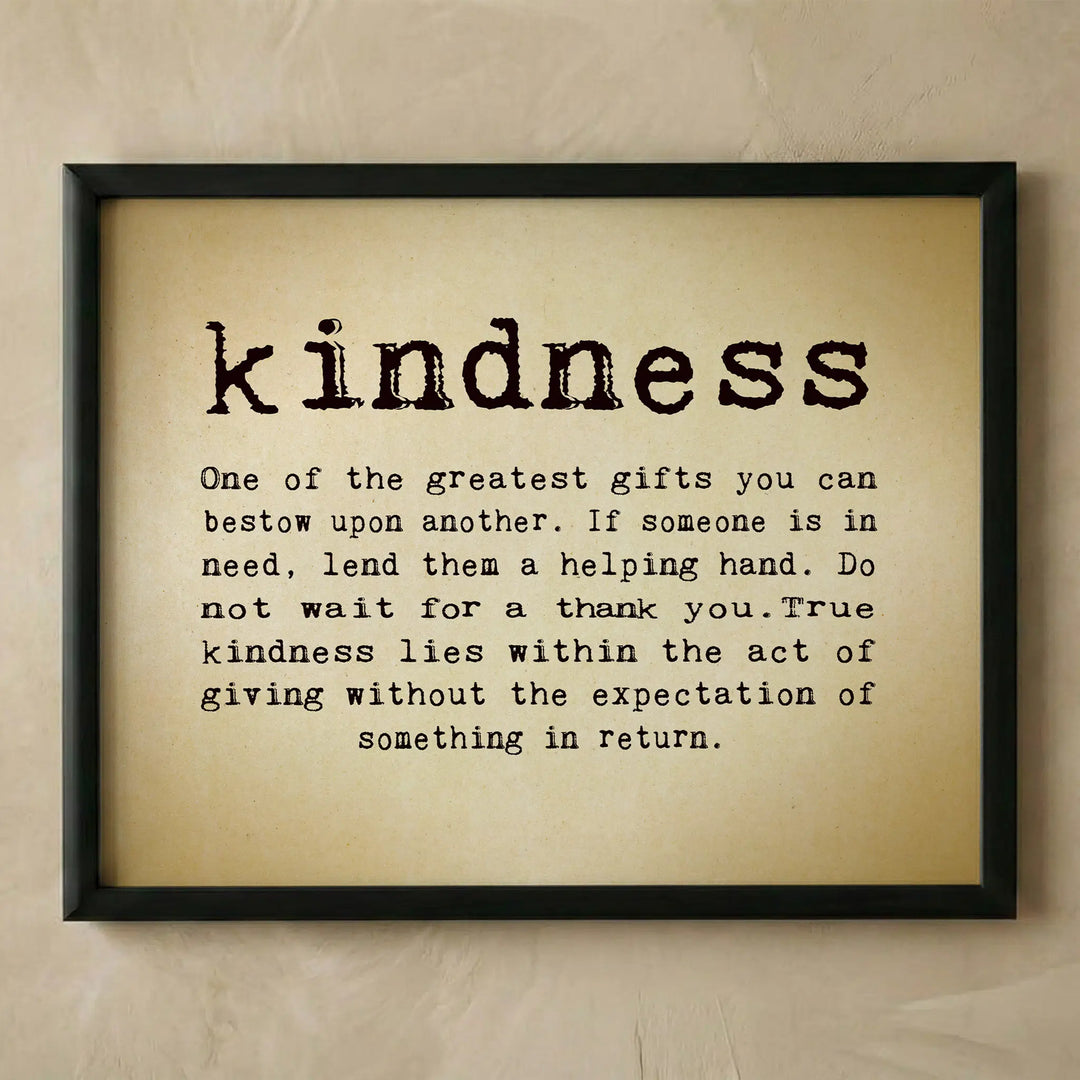 Kindness inspirational quote wall art print