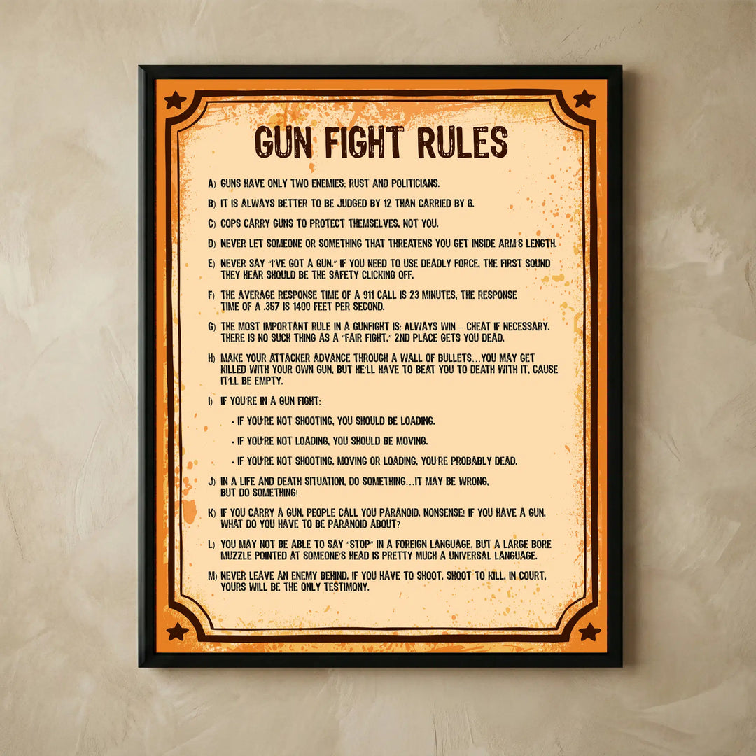 Gun Fight Rules Pro Second Amendment poster