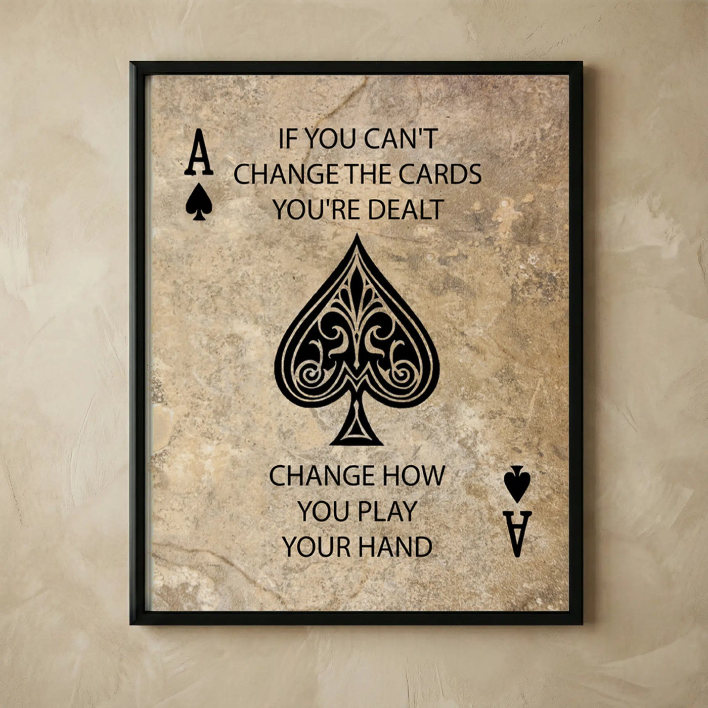 Cant Change Hand motivational playing card print