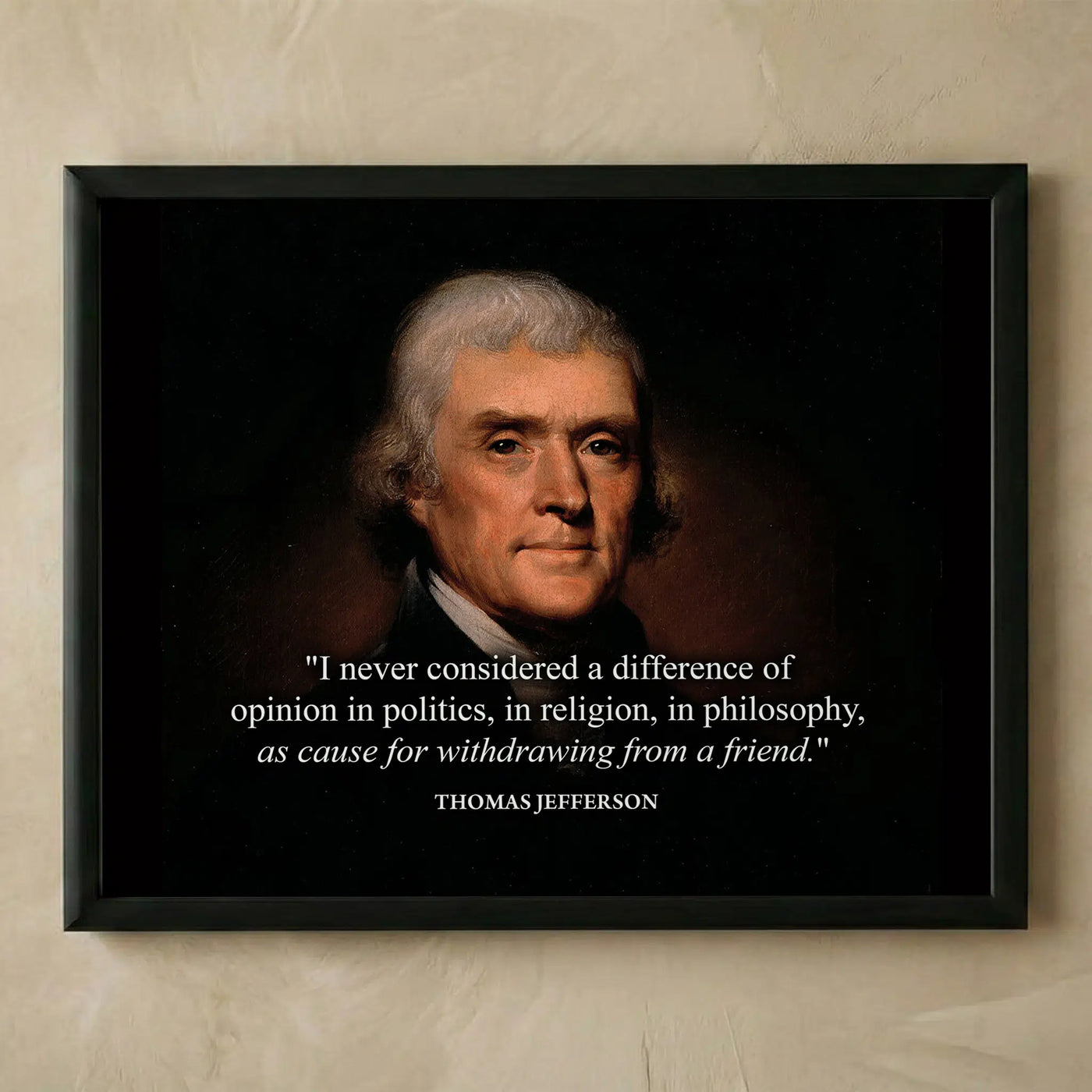 Thomas Jefferson inspirational quote wall art