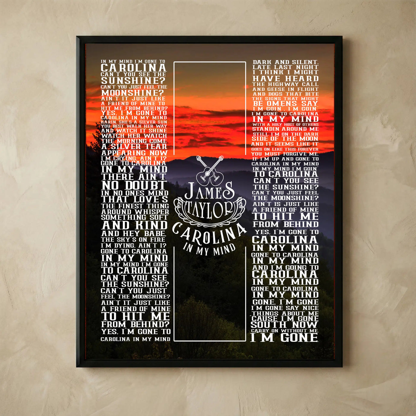 James Taylor Carolina In My Mind unframed print