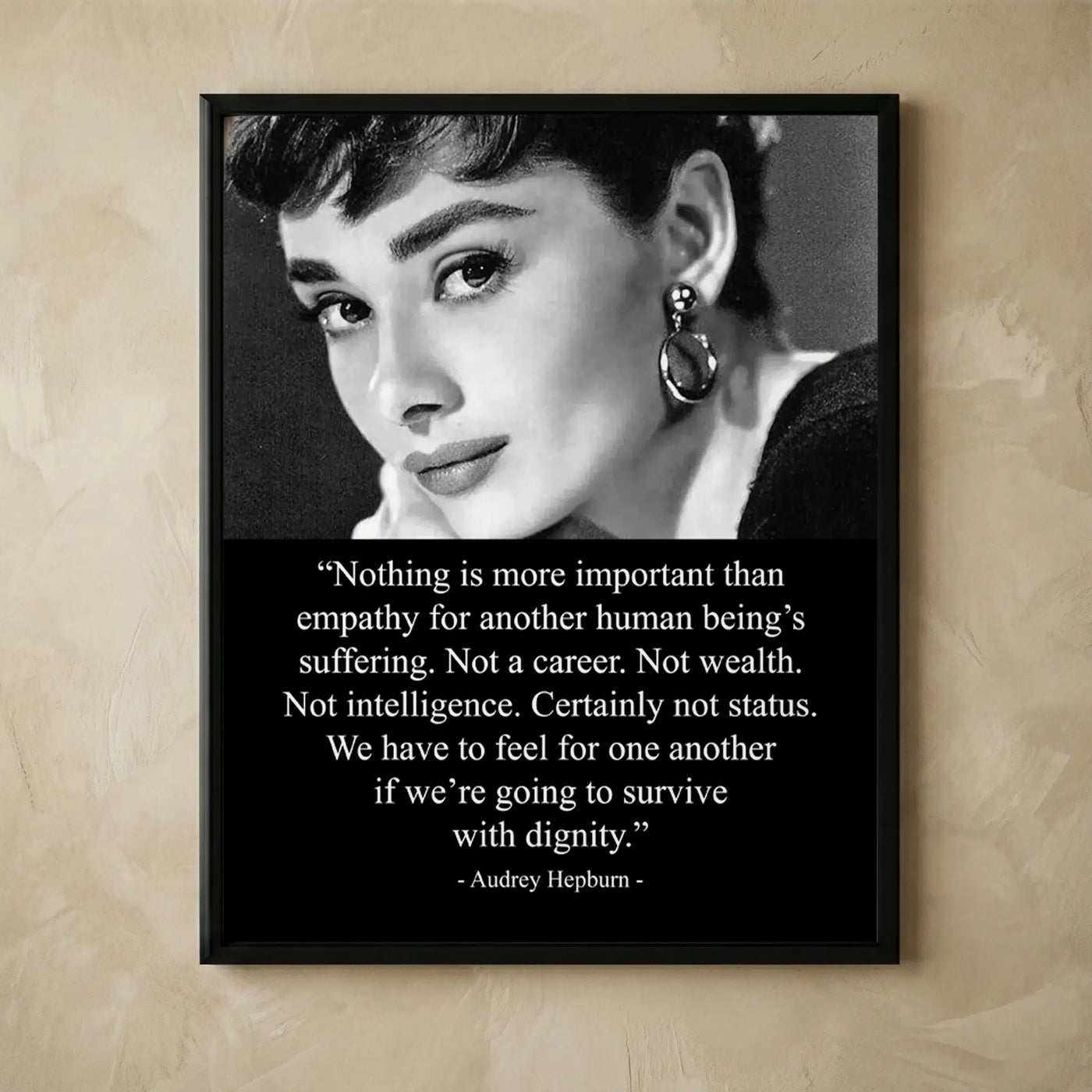 Audrey Hepburn empathy quote wall art print
