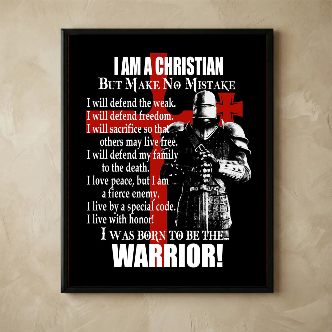 Christian Warrior Bible Soldier Cross wall art