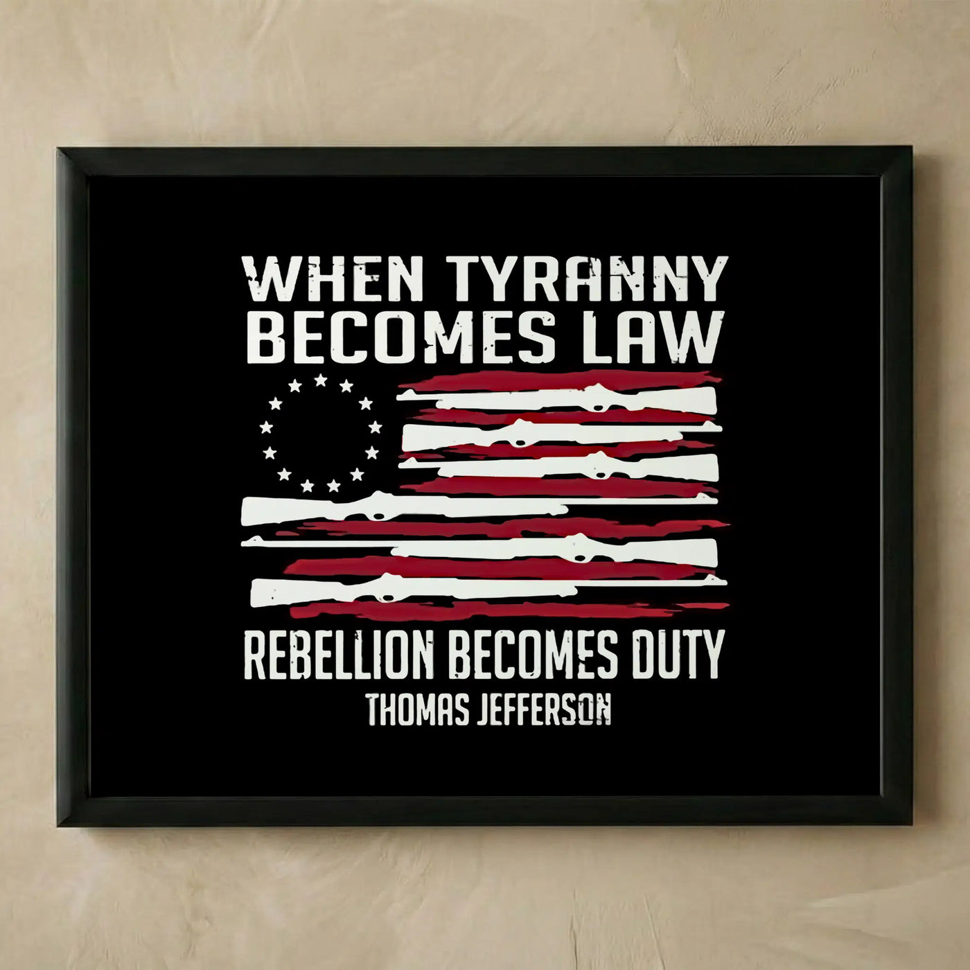 Thomas Jefferson patriotic American flag poster