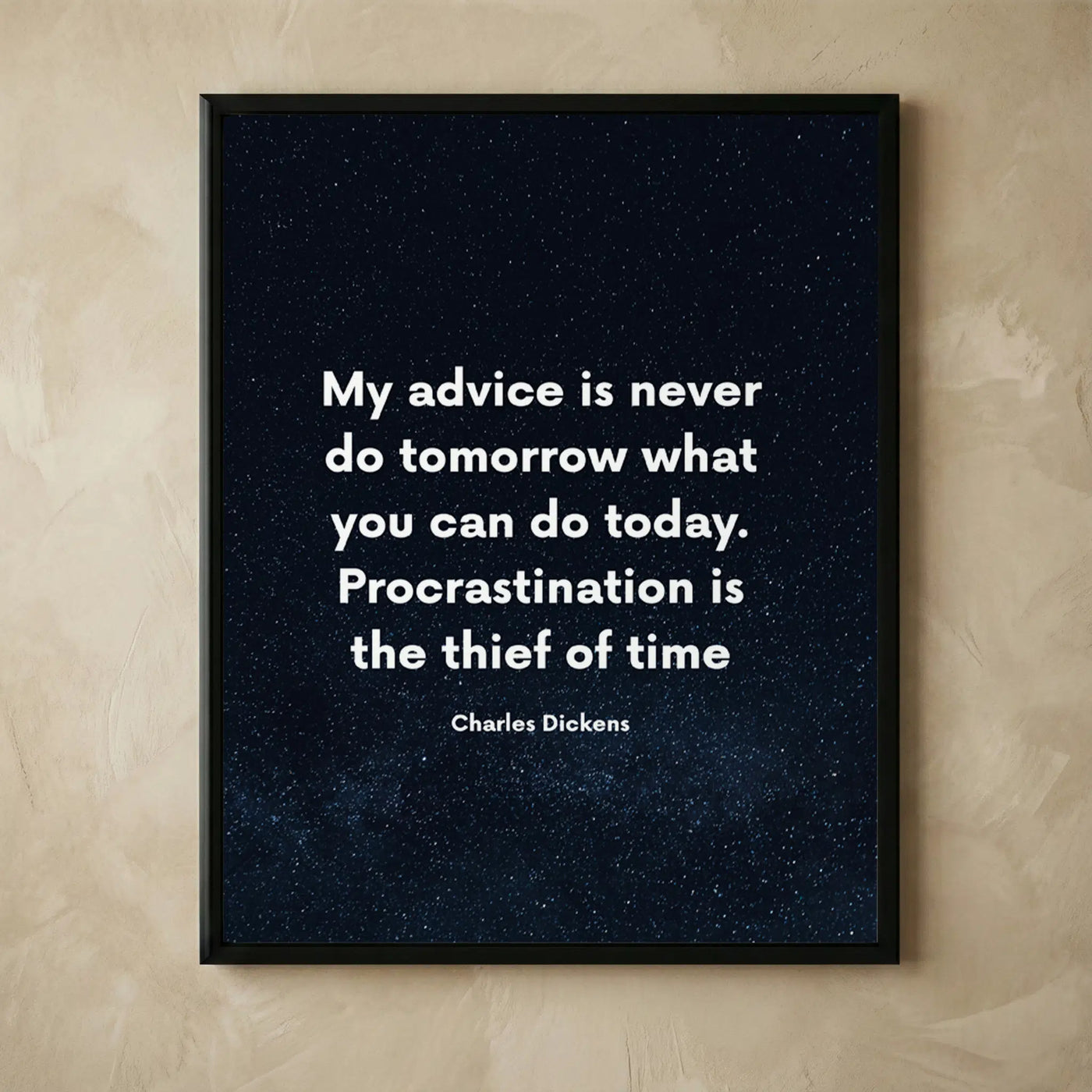 Charles Dickens motivational quote starry night