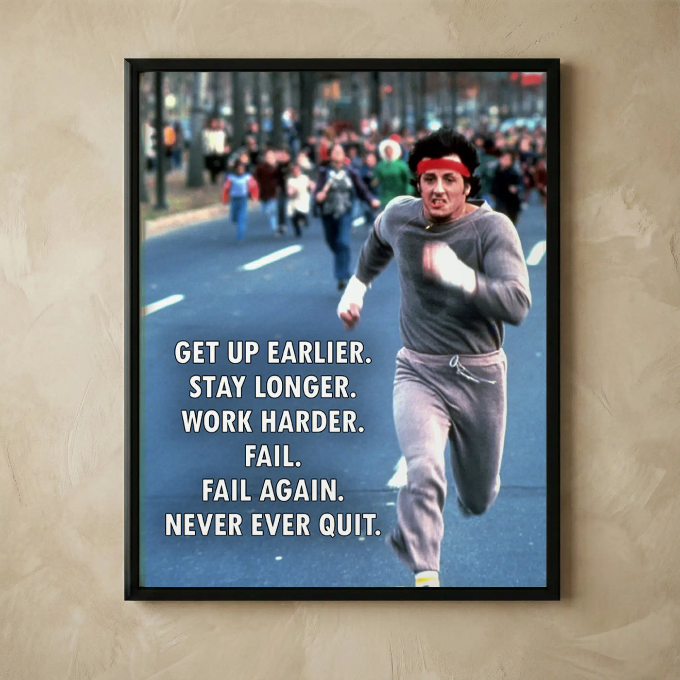 Never Quit motivational fitness wall art